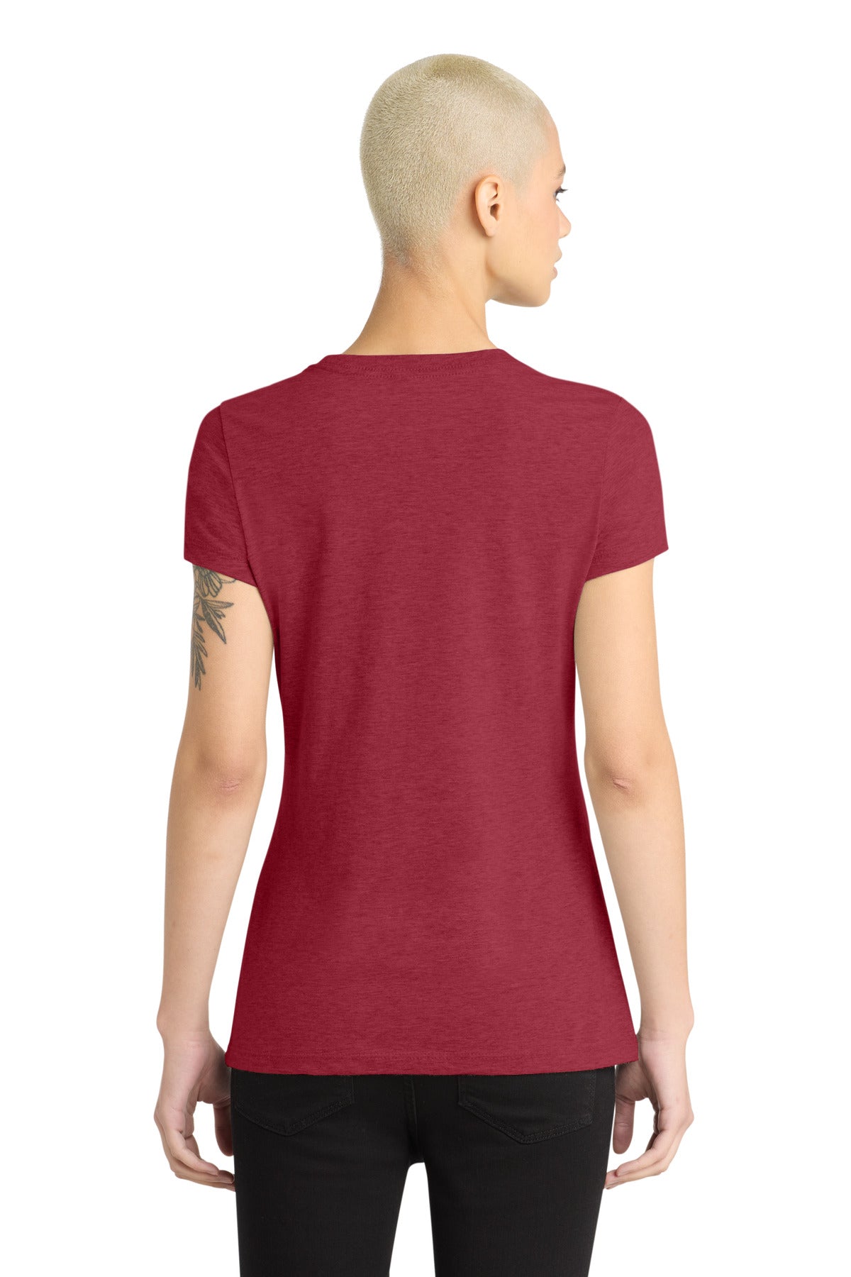Hthr Red District Women's Perfect Blend CVC Tee. DM108L
