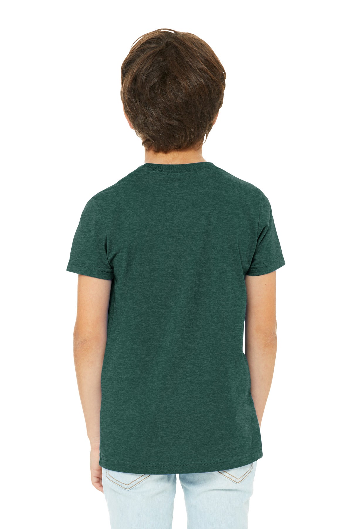 HthrForest BELLA+CANVAS Youth Heather CVC Tee BC3001YCVC