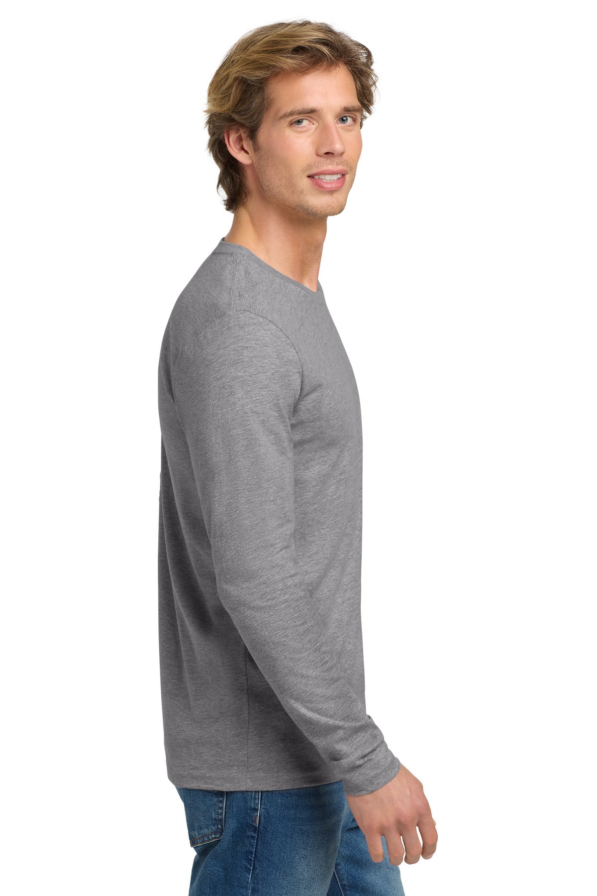 HthrGray Next Level Apparel Cotton Long Sleeve Tee. NL3601