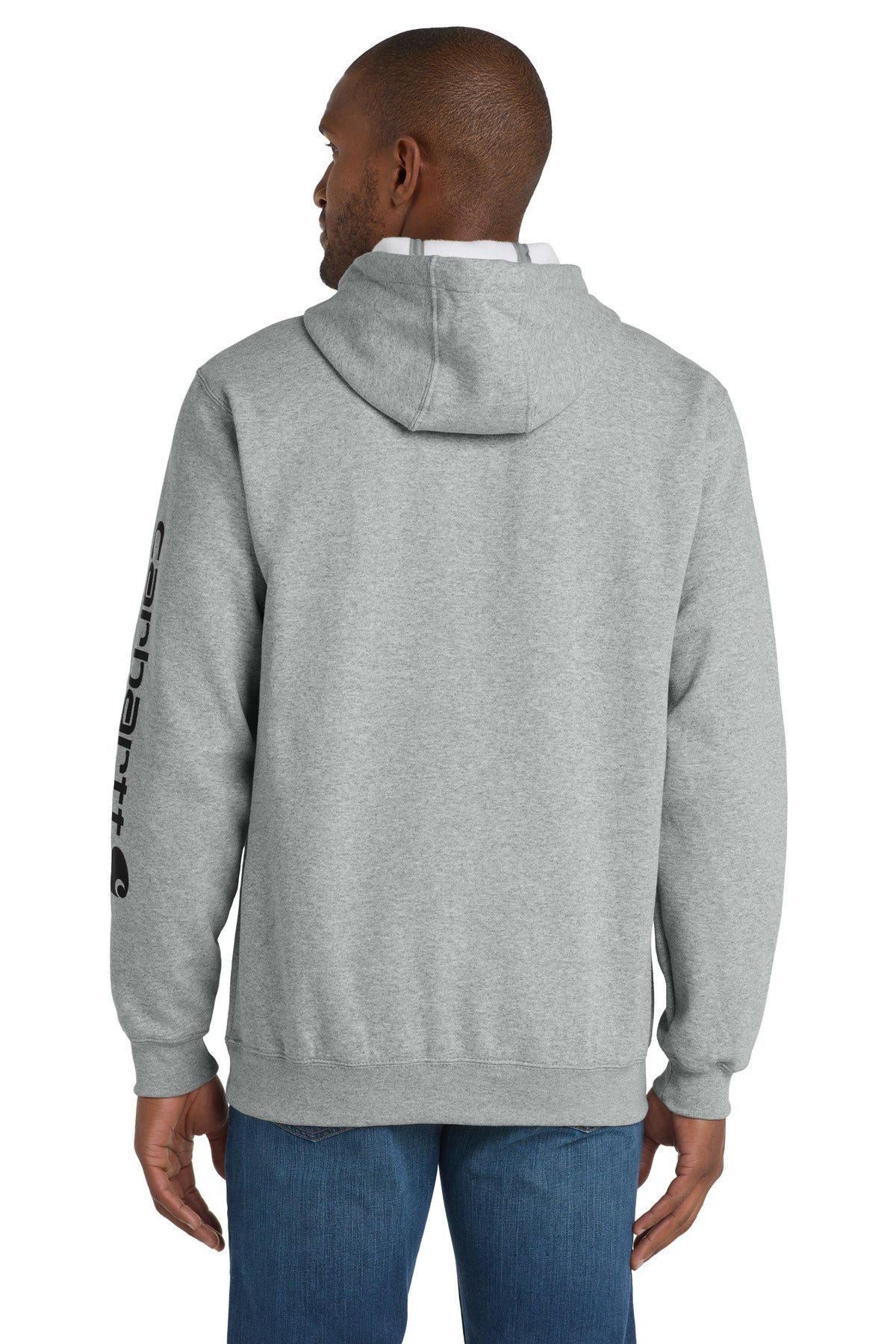 HthrGrey Carhartt Midweight Hooded Logo Sweatshirt CTK288