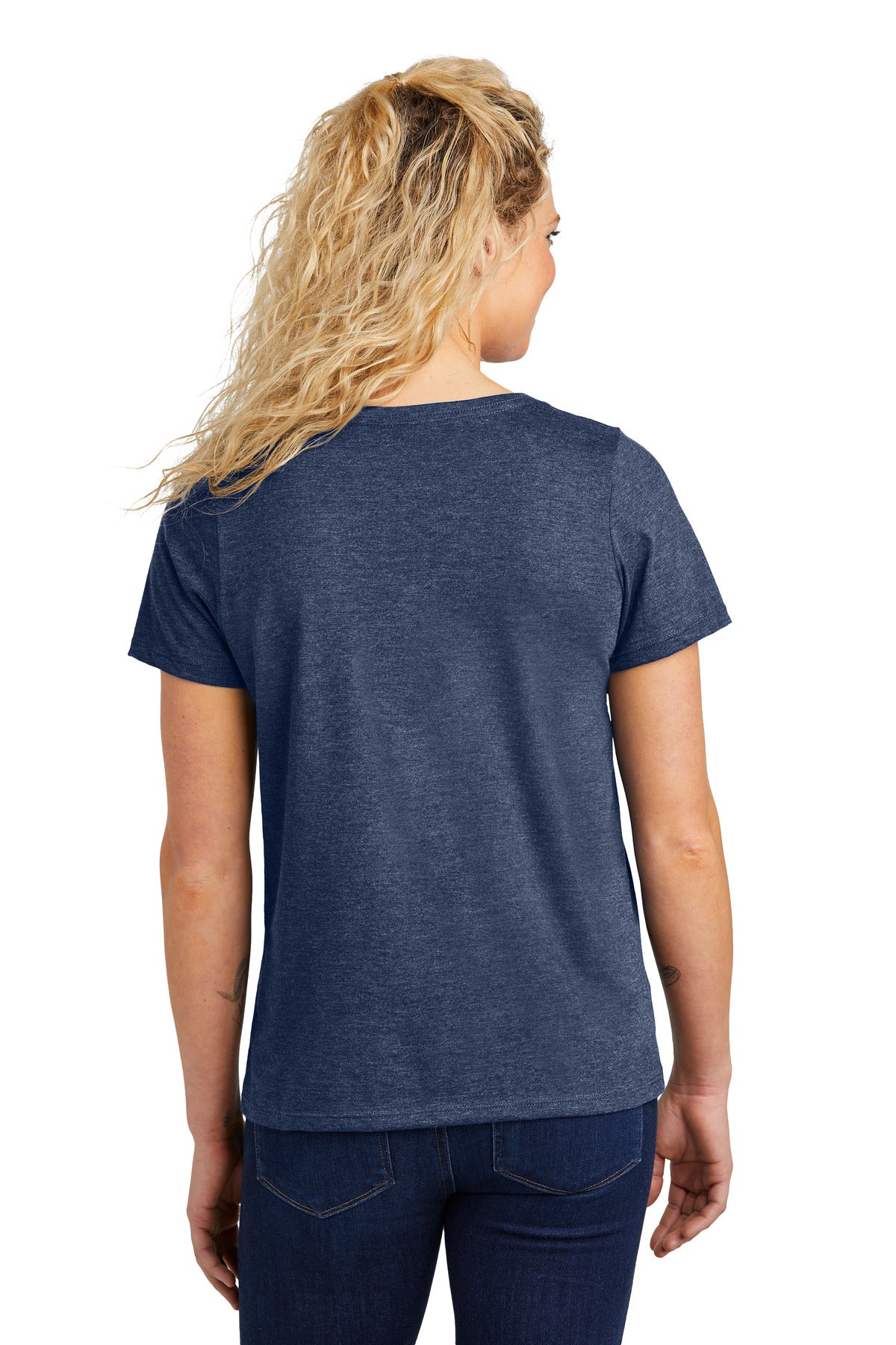 HthrNavy Volunteer Knitwear Women's Daily V-Neck Tee LVL45V