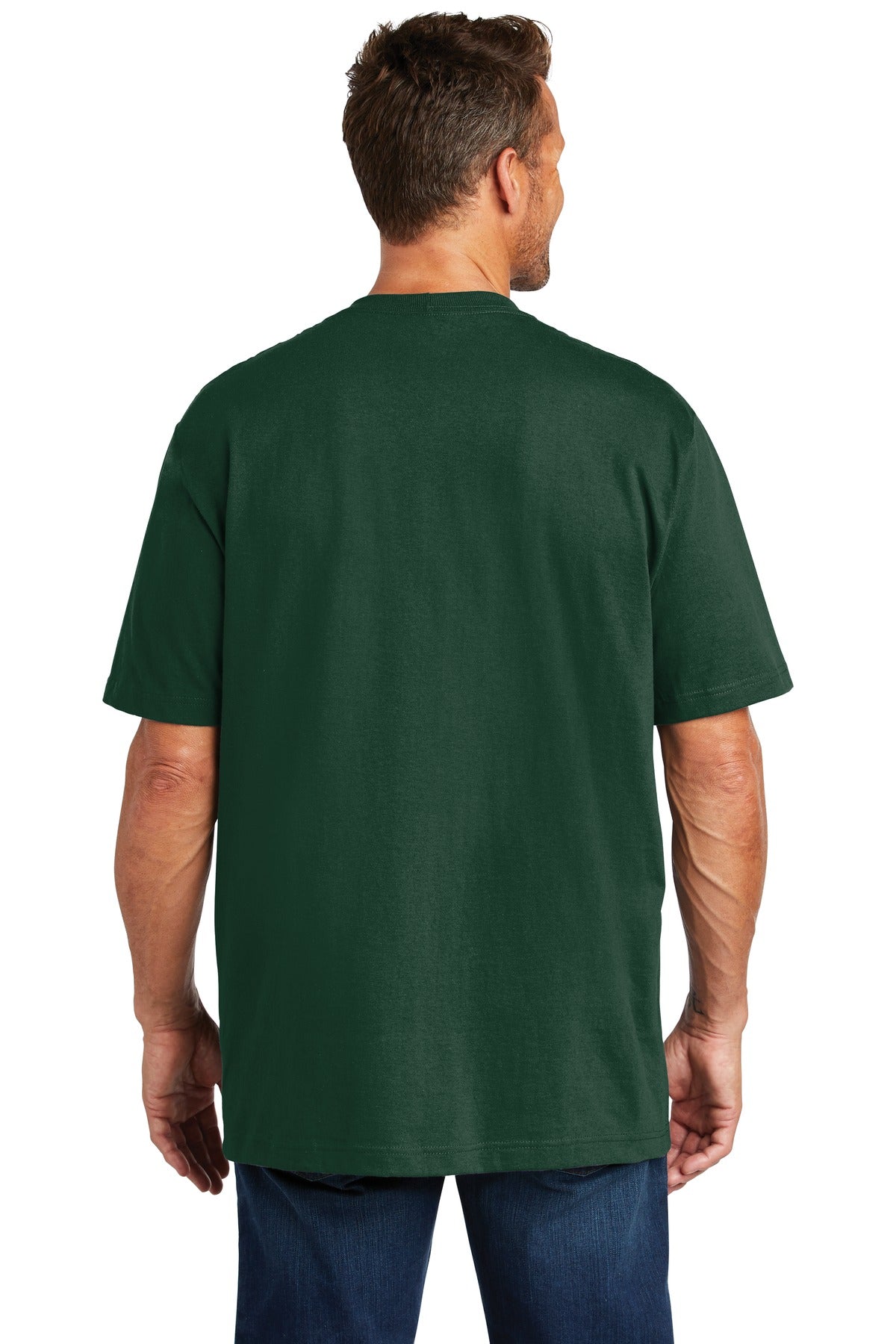 Hunter Green Carhartt Tall Workwear Pocket Short Sleeve T-Shirt. CTTK87