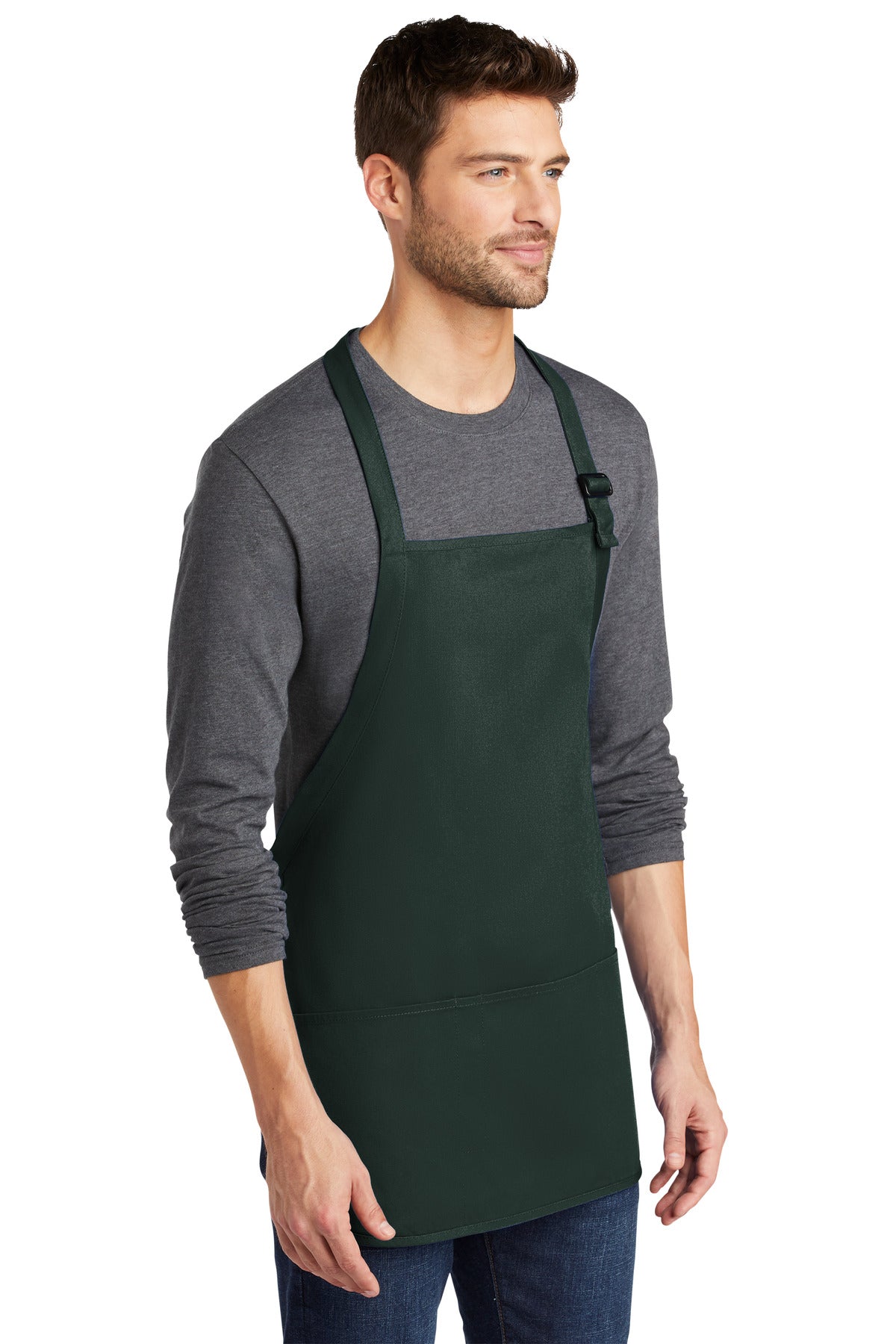 Hunter Port Authority Medium-Length Apron with Pouch Pockets. A510