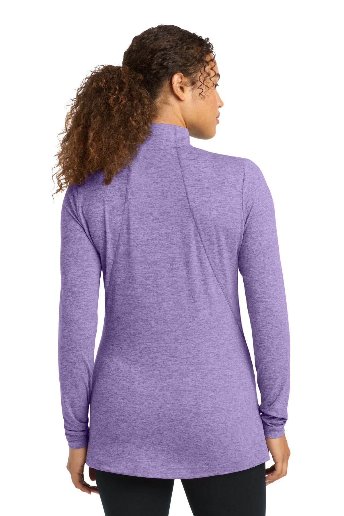 Hyacinth Hthr Sport-Tek Women's Exchange 1.5 Long Sleeve 1/2-Zip LST711
