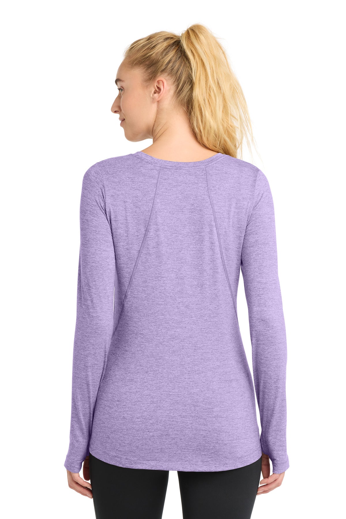 Hyacinth Hthr Sport-Tek Women's Exchange 1.5 Long Sleeve Crew LST710