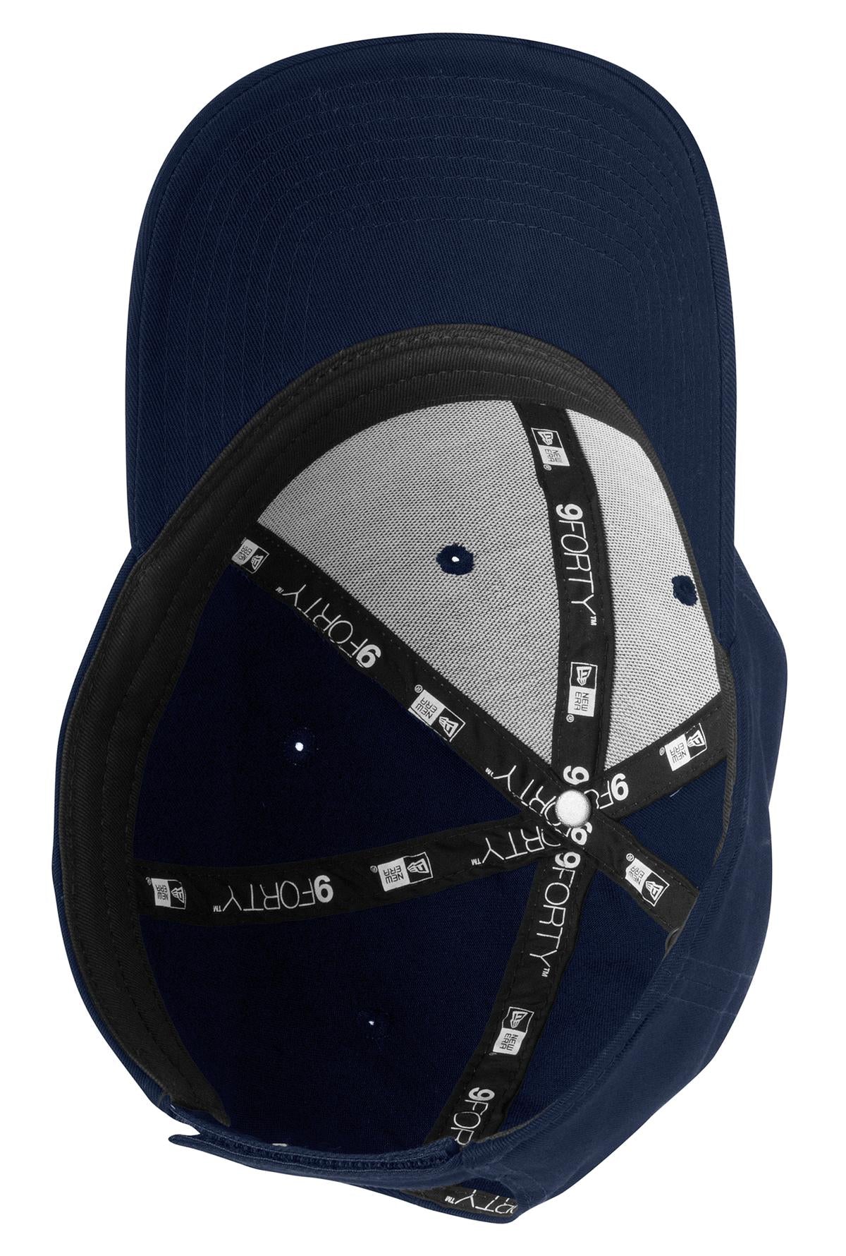 Inside View of Deep Navy New Era - Adjustable Structured Cap. NE200