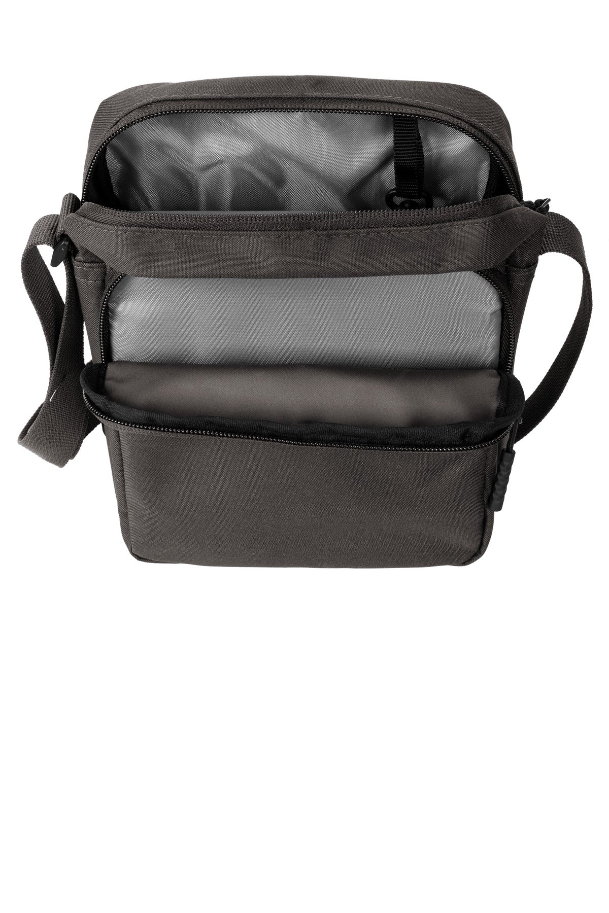 Inside View of DkCharcoal Port Authority Upright Crossbody Bag BG918