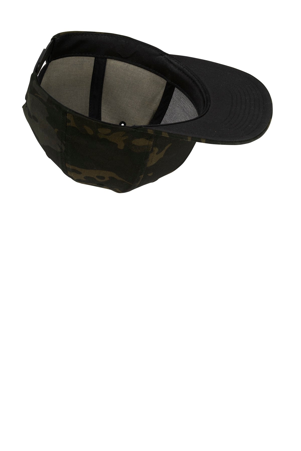 Inside View of Multicam Black Sport-Tek YP Classics Flat Bill Snapback Cap. STC19