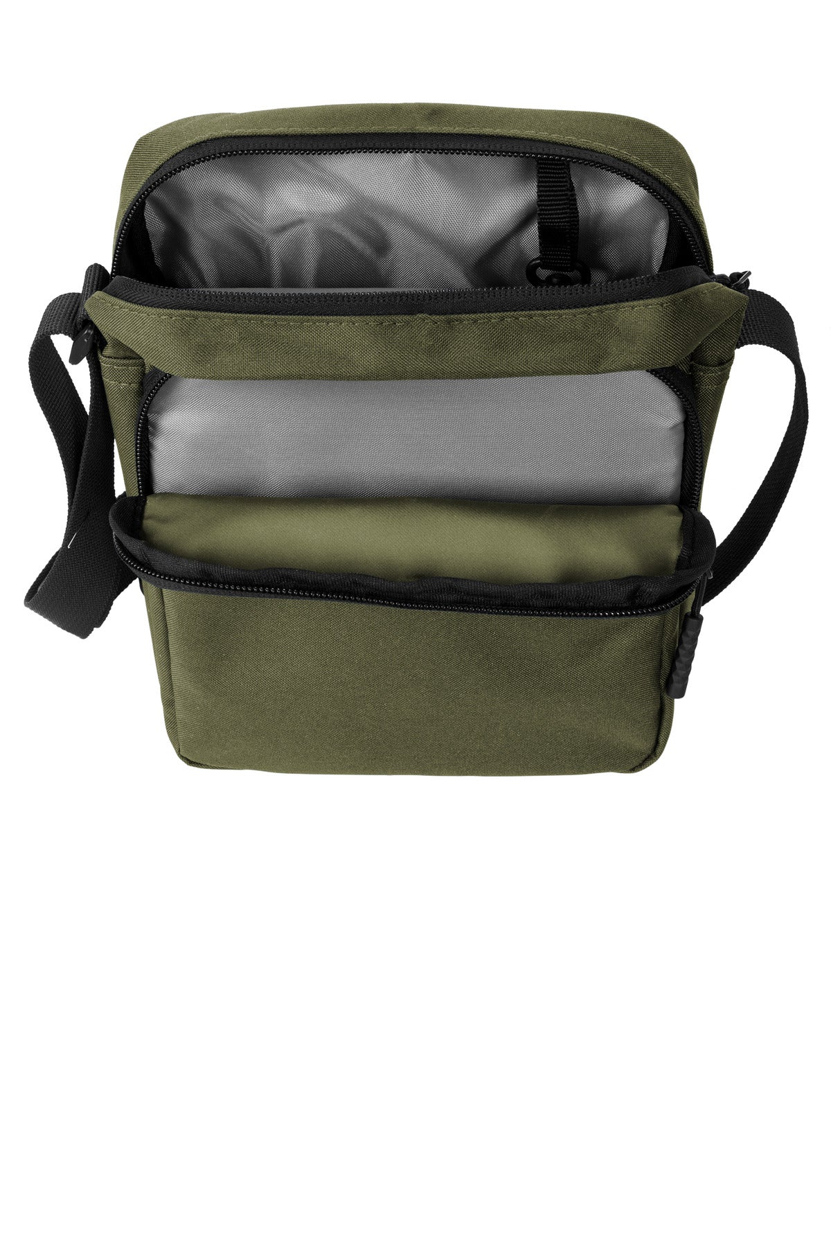 Inside View of OliveGreen Port Authority Upright Crossbody Bag BG918