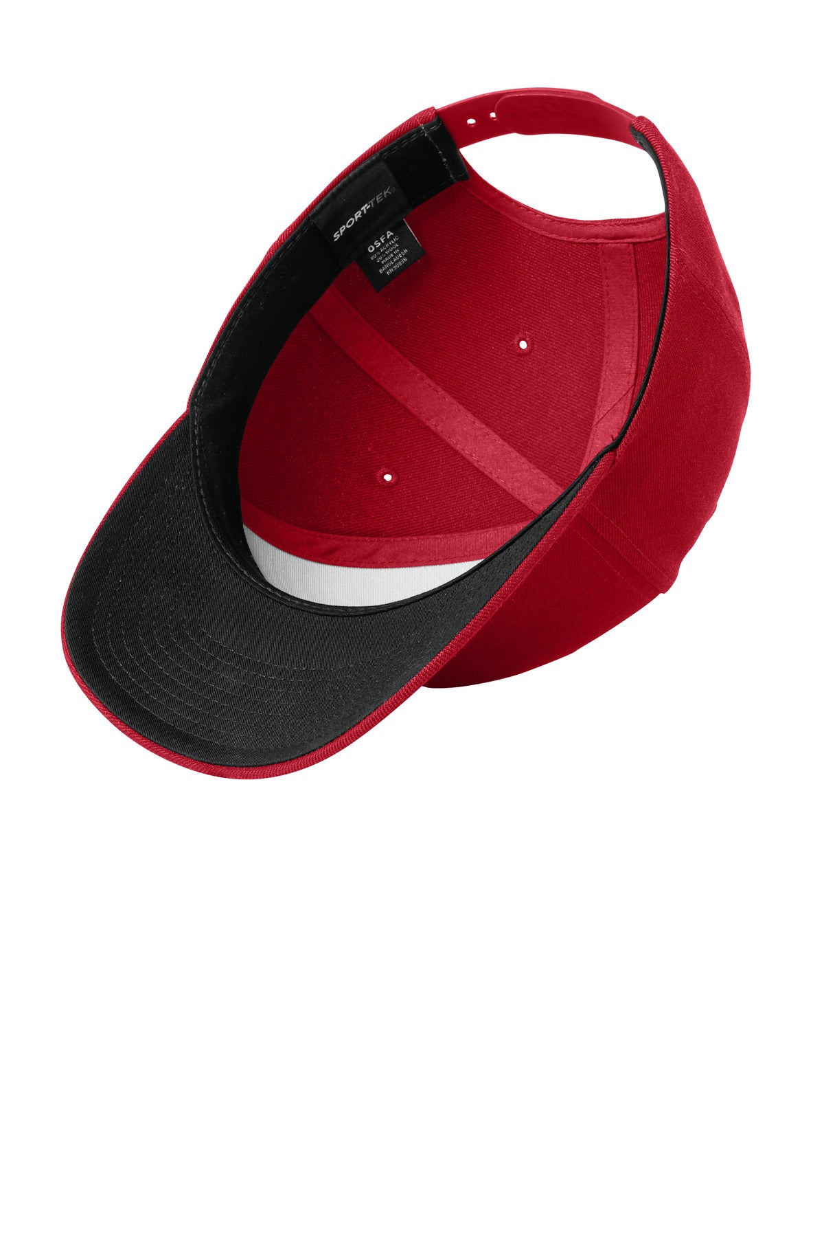 Inside View of True Red Sport-Tek YP Classics Curve Bill Snapback Cap. STC43