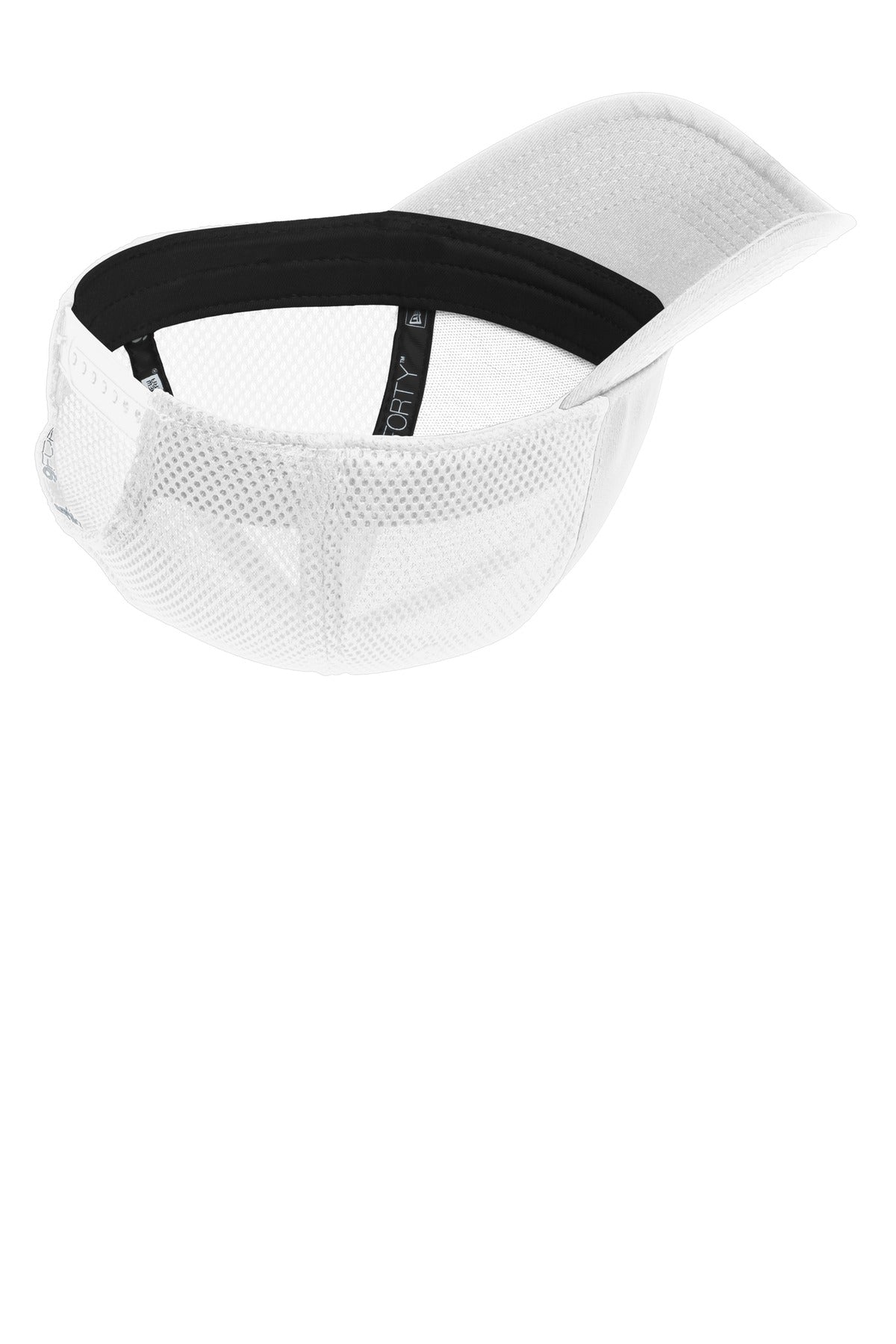Inside View of White/White New Era Snapback Contrast Front Mesh Cap. NE204