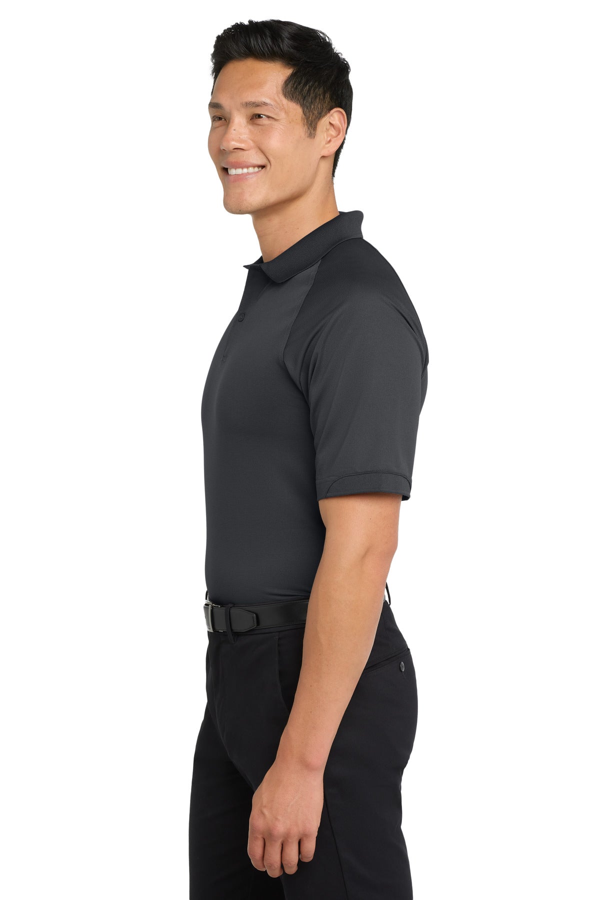 Iron Grey Port Authority Dry Zone Ottoman Polo. K525