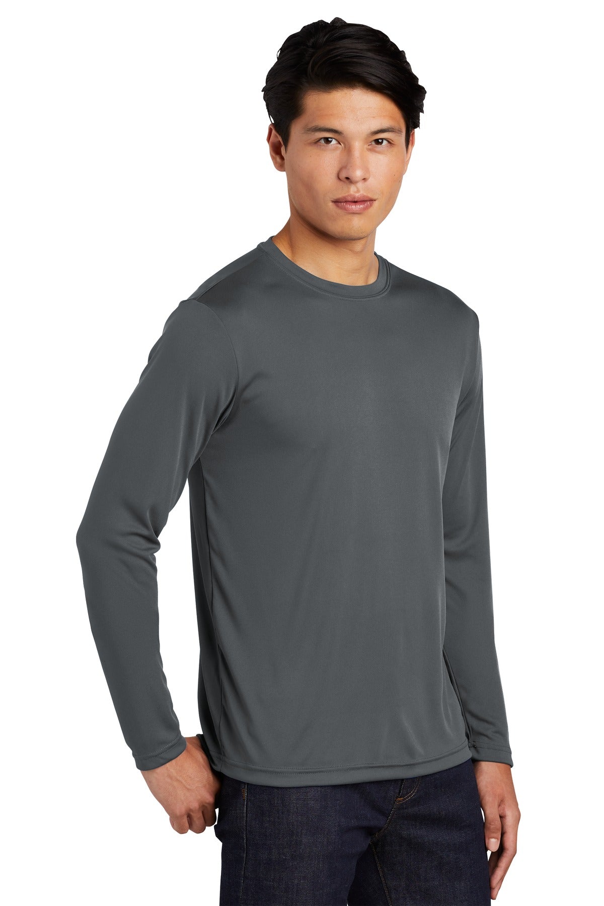 Iron Grey Sport-Tek Tall Long Sleeve PosiCharge Competitor Tee. TST350LS