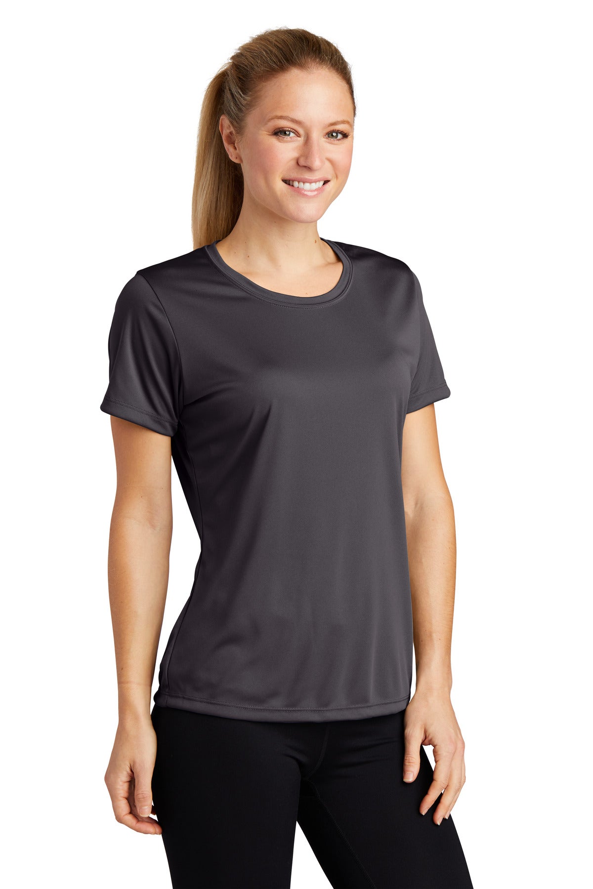 Iron Grey Sport-Tek Women's PosiCharge Competitor Tee. LST350