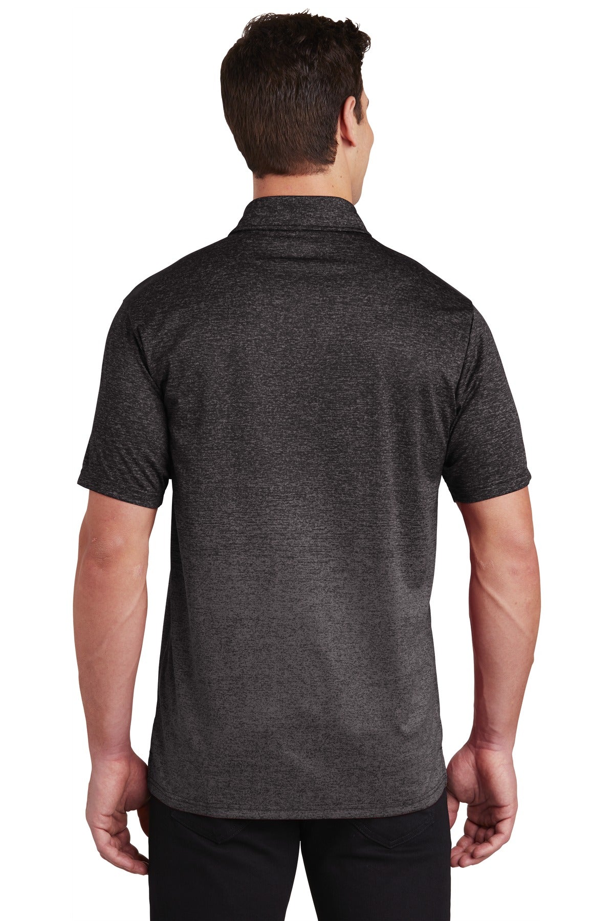 Iron Grey/Blk Sport-Tek Ombre Heather Polo. ST671