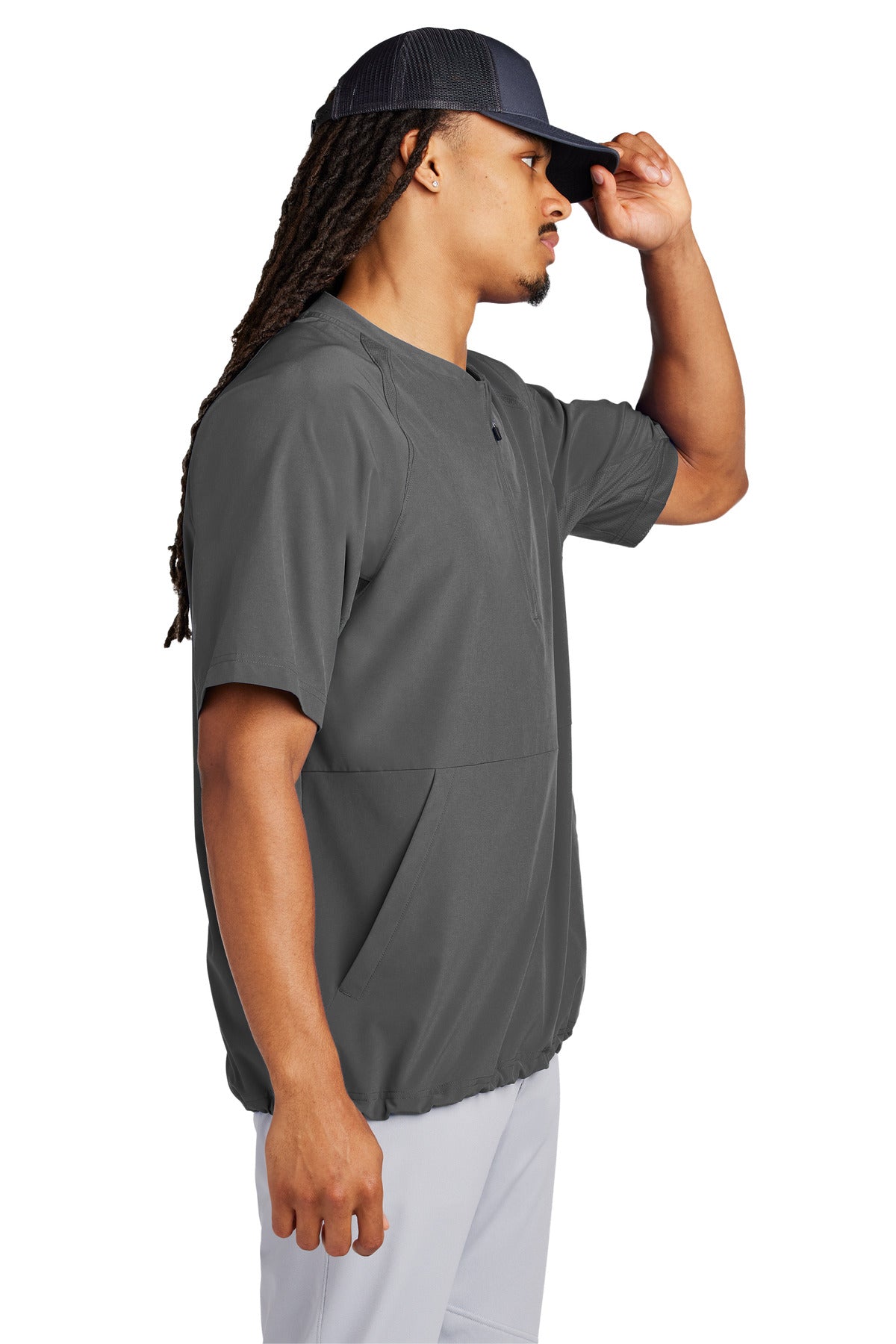 IronGrey Sport-Tek Repeat 1/2-Zip Short Sleeve Jacket JST489