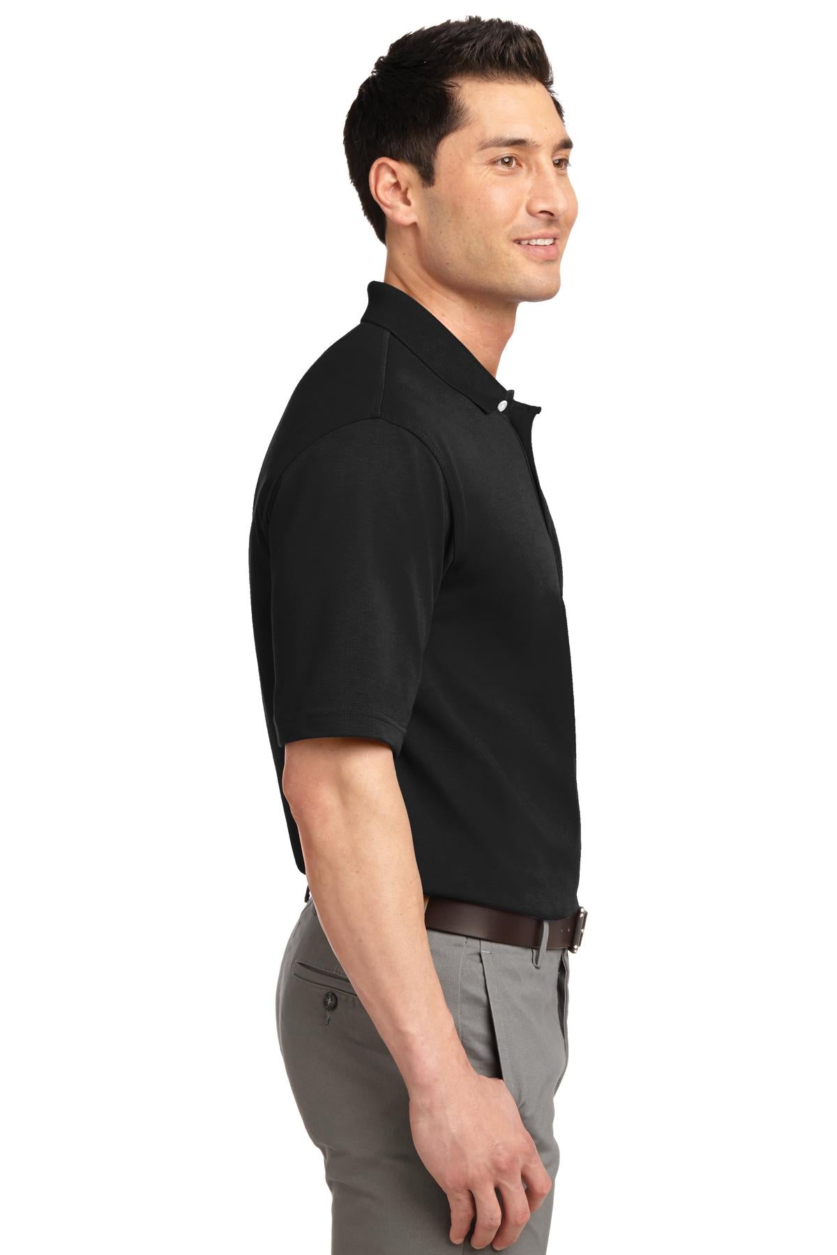 Jet Black Port Authority Rapid Dry Polo. K455
