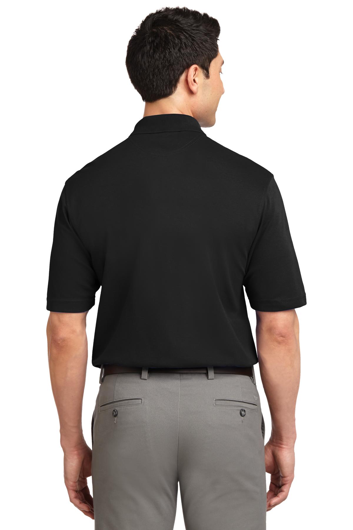 Jet Black Port Authority Rapid Dry Polo. K455