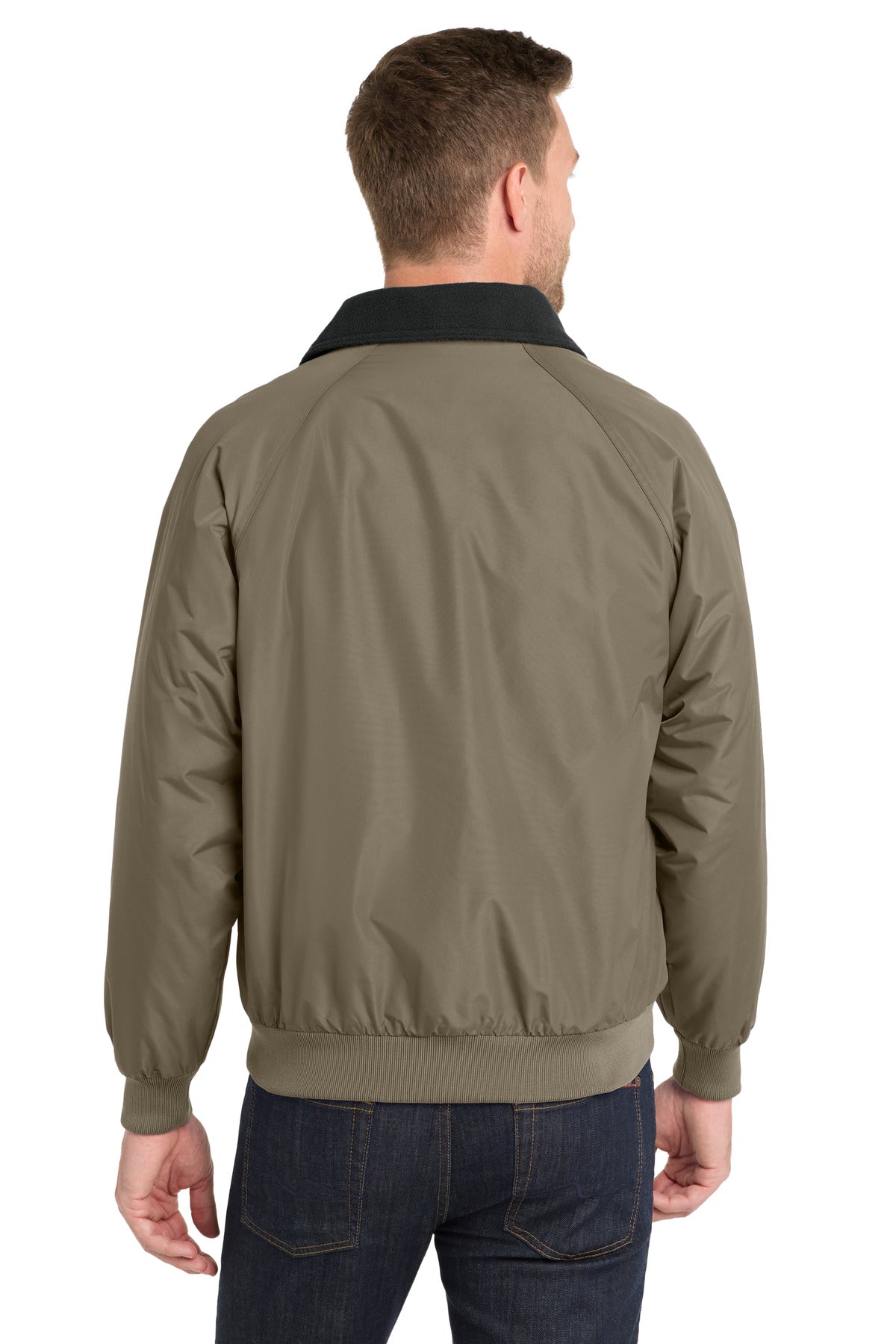 Khaki/True Blk Port Authority Challenger Jacket. J754