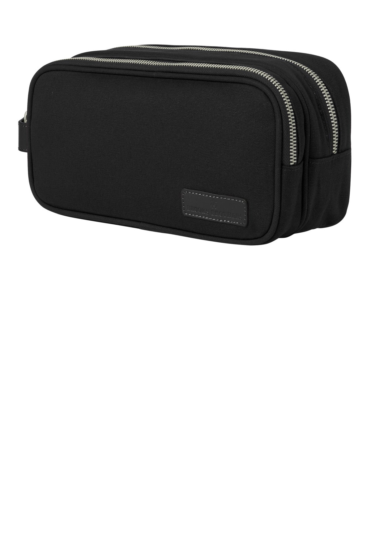 Left View of Black Brooks Brothers Wells Dopp Kit BB18870