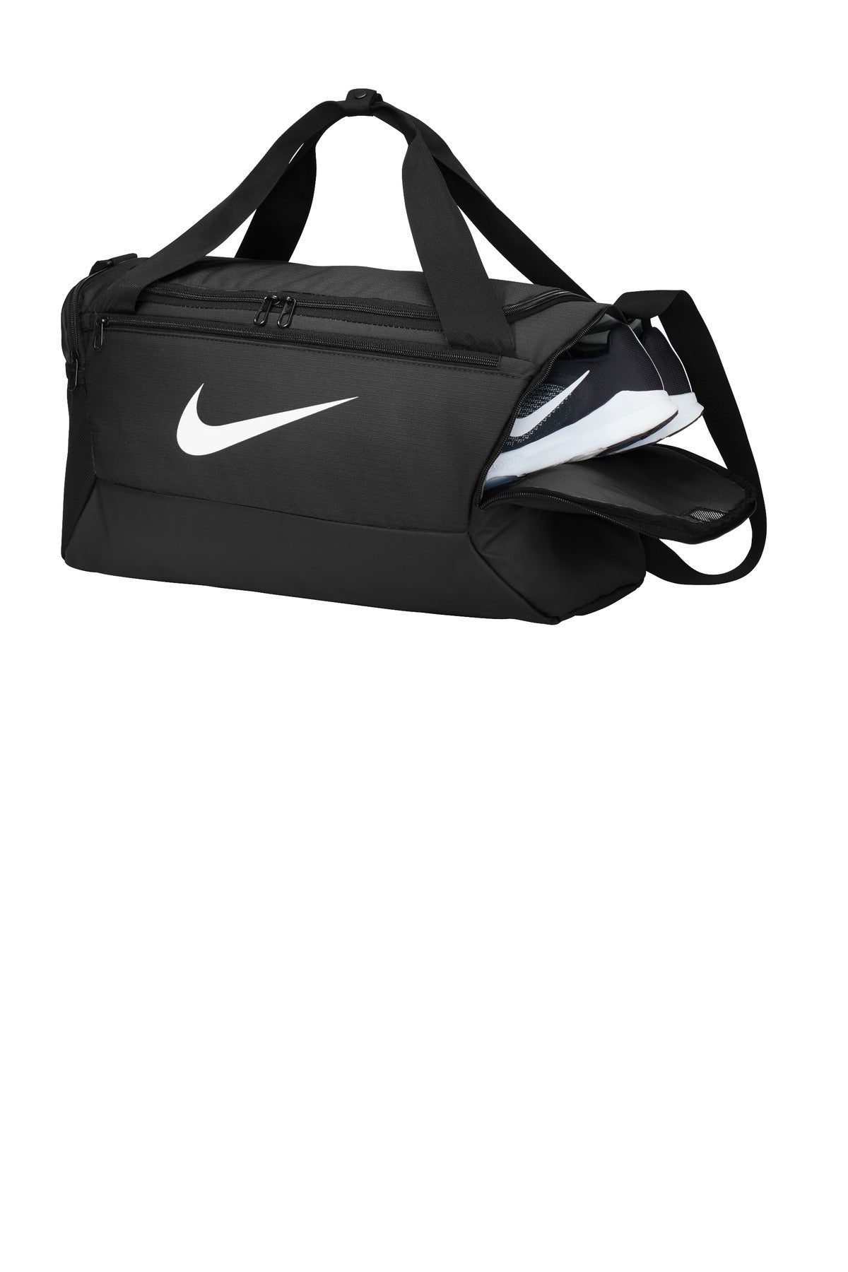 Left View of Black Nike Brasilia Small Duffel NKDM3976