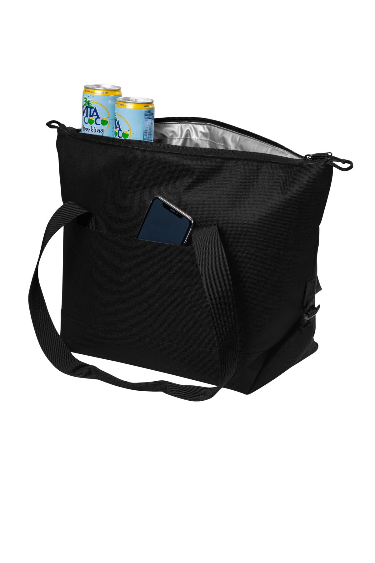 Left View of Black Port Authority 18-Can Collapsible Cooler BG516