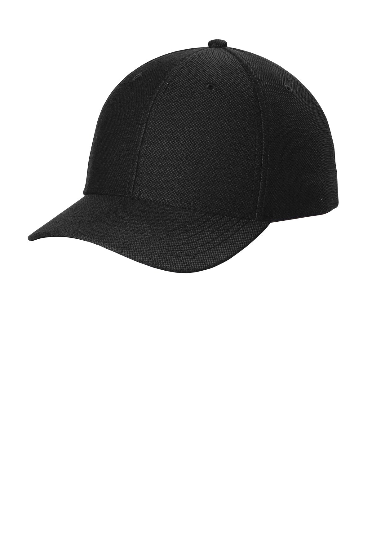 Left View of Black Sport-Tek Action Snapback Cap. STC50