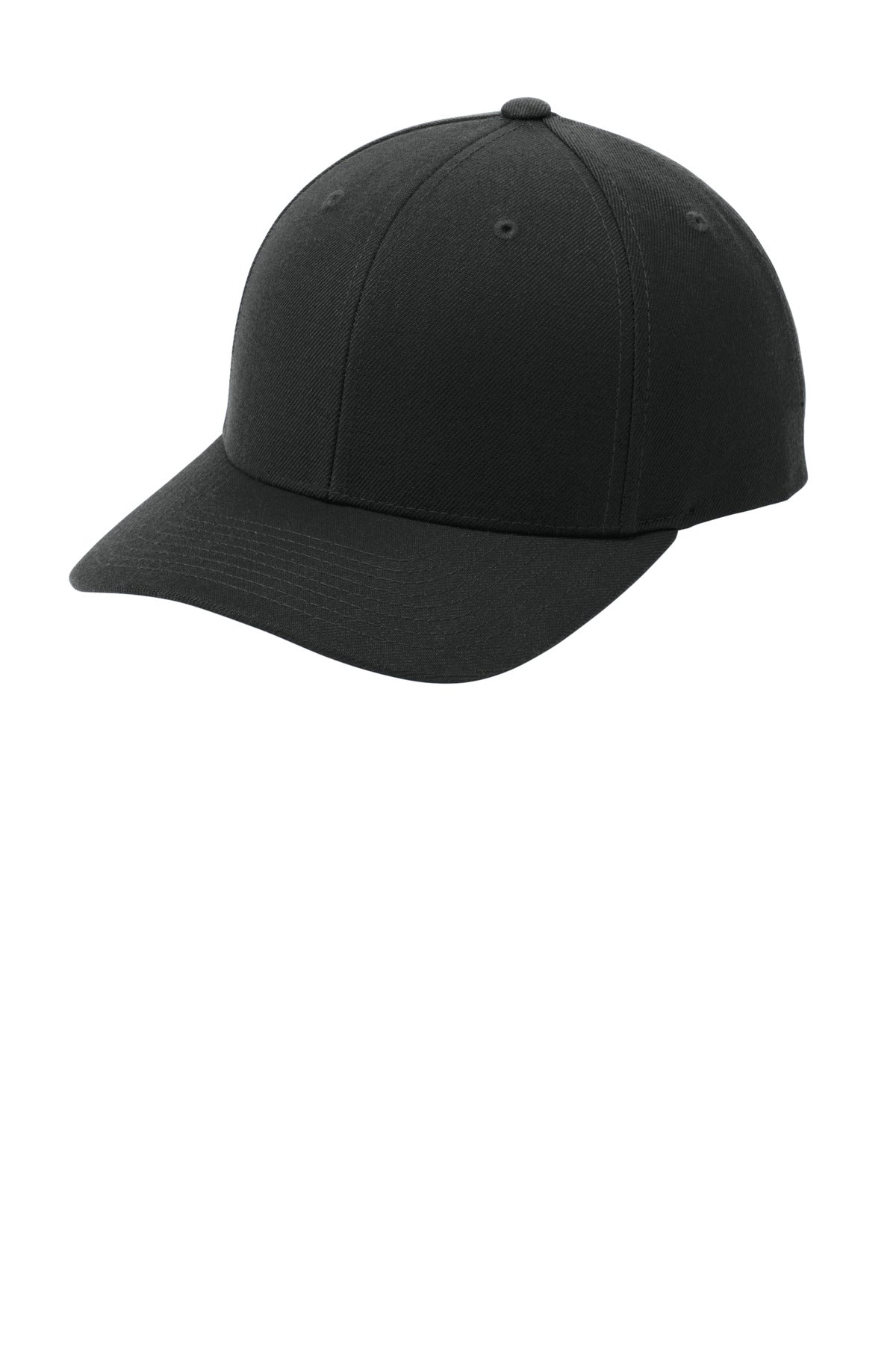 Left View of Black Sport-Tek YP Classics Curve Bill Snapback Cap. STC43