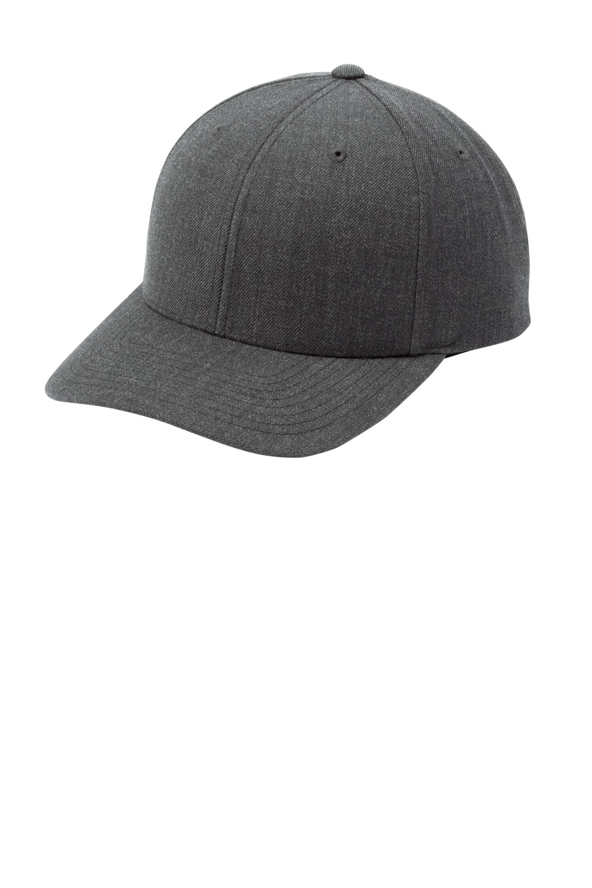 Left View of Dark Hthr Grey Sport-Tek YP Classics Curve Bill Snapback Cap. STC43