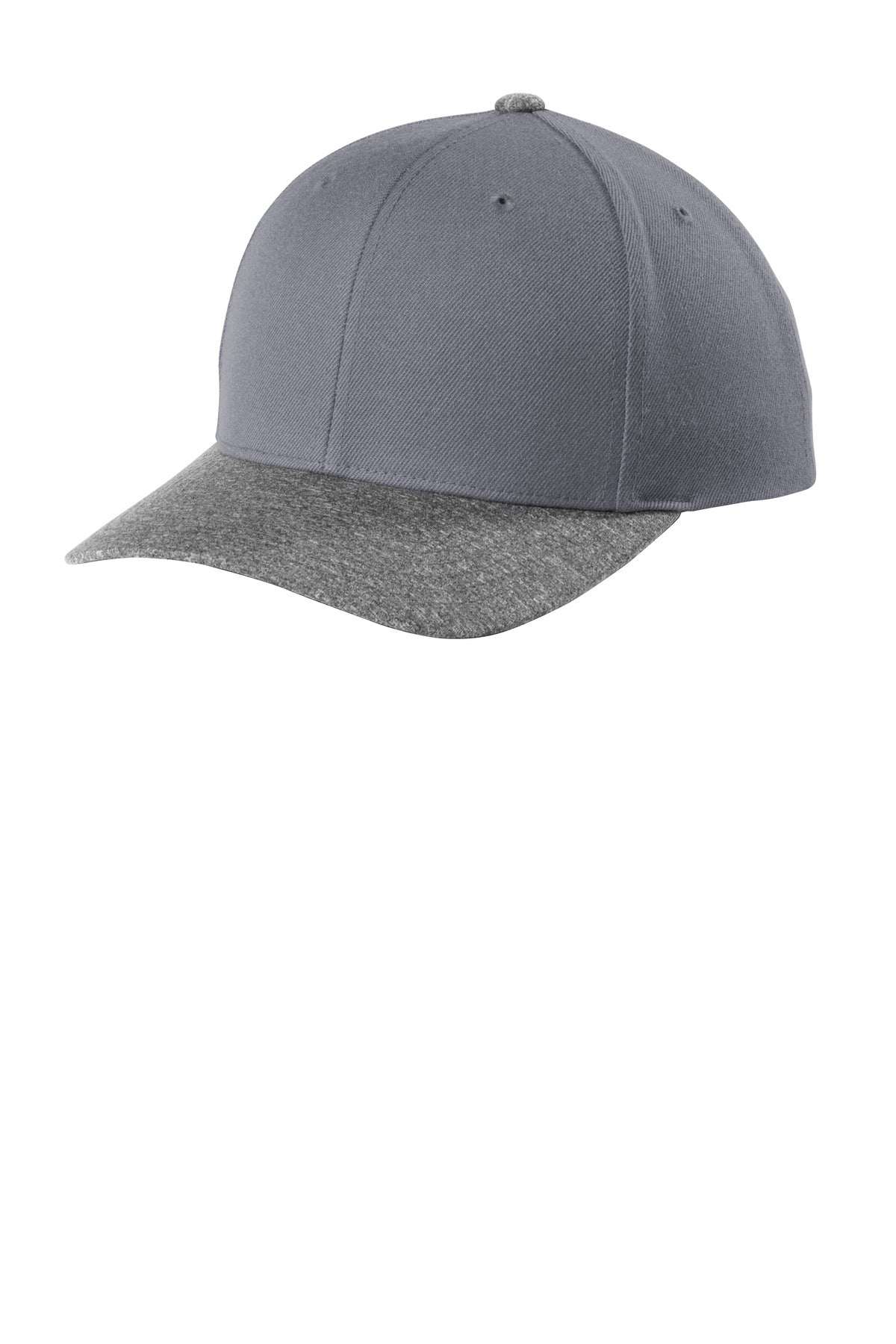 Left View of Graphite/Gy He Sport-Tek YP Classics Curve Bill Snapback Cap. STC43