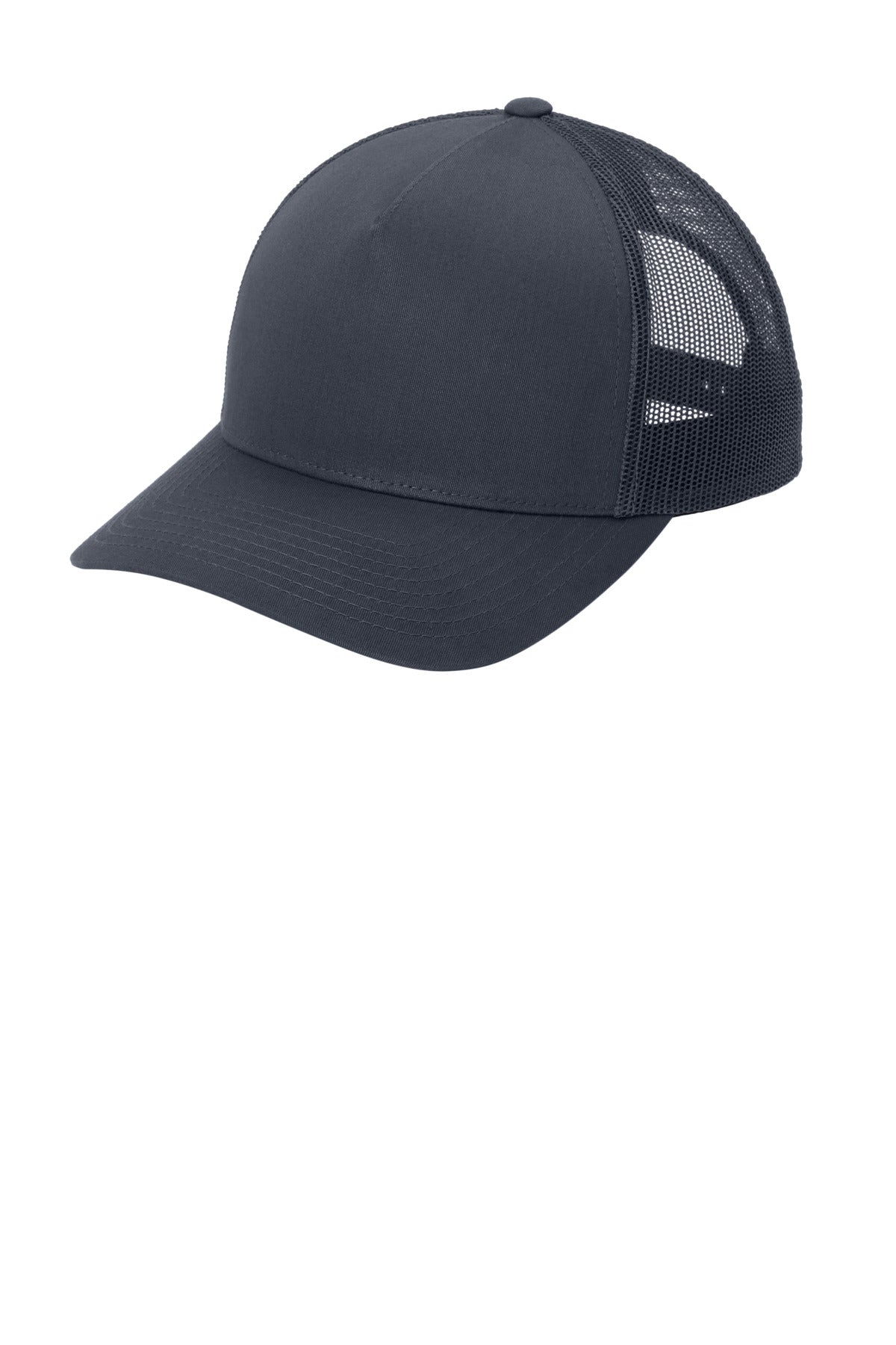 Left View of IrGry/IrGy Sport-Tek YP Classics Retro Trucker 5-Panel Cap STC54