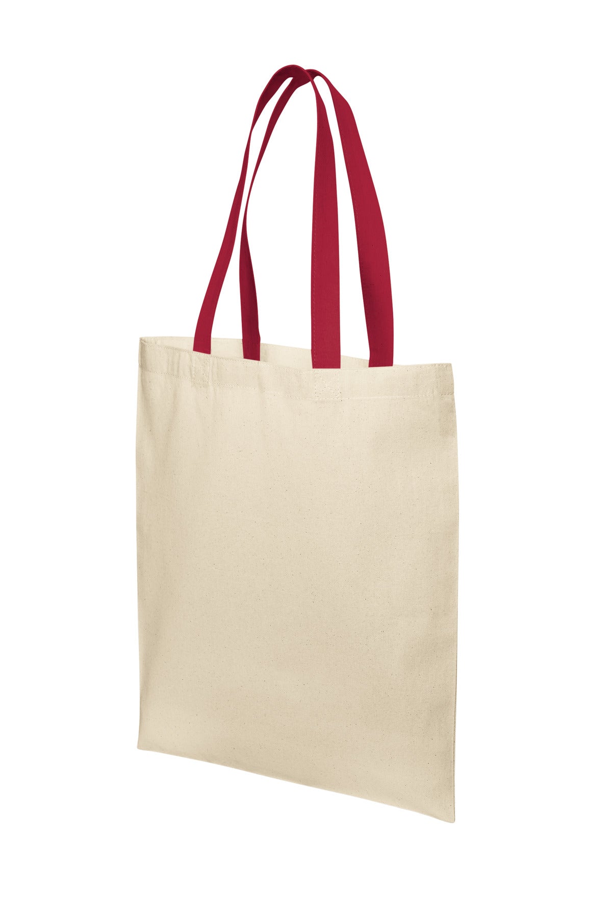 Left View of Nat/DeepRd Port Authority Core Cotton Tote BG1500
