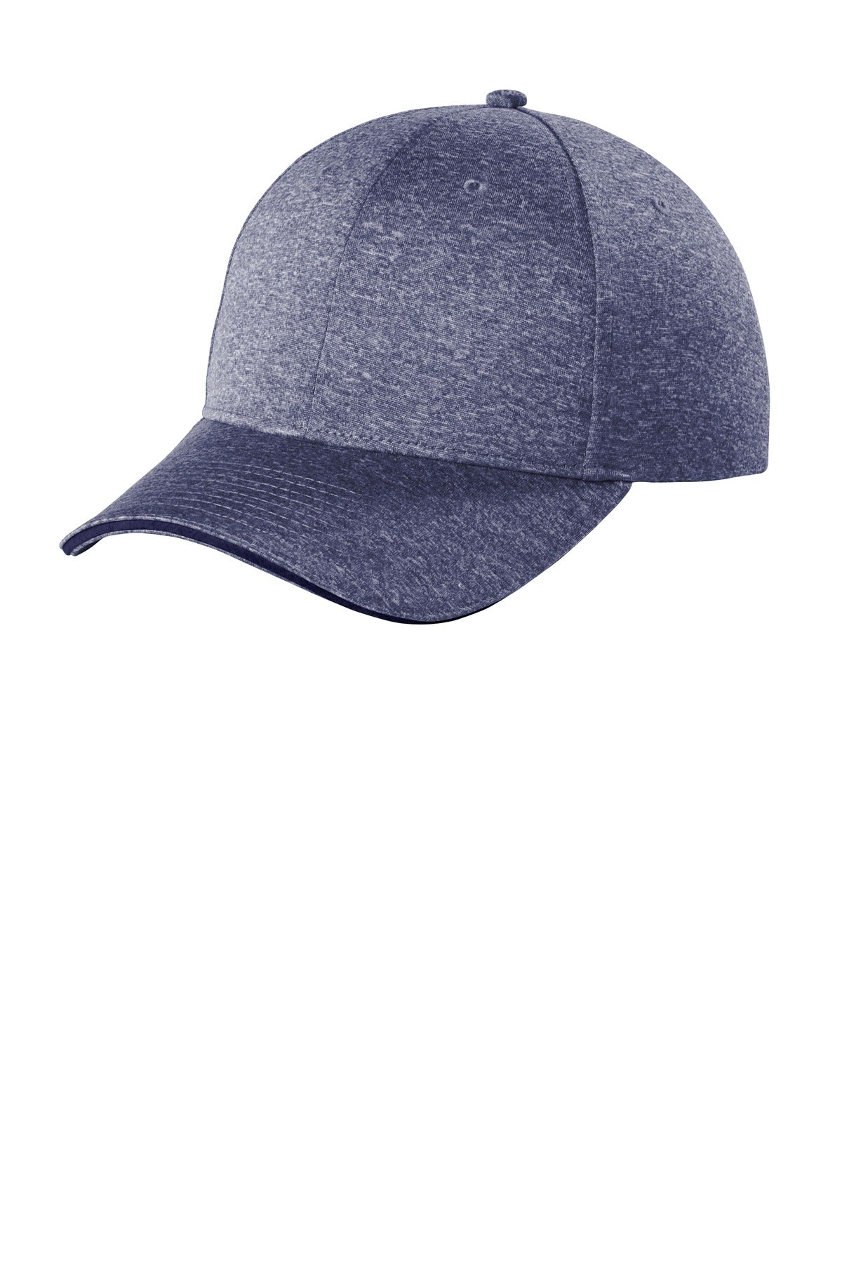 Left View of Tr Nvy He/T Ny Sport-Tek Contender Snapback Cap. STC44