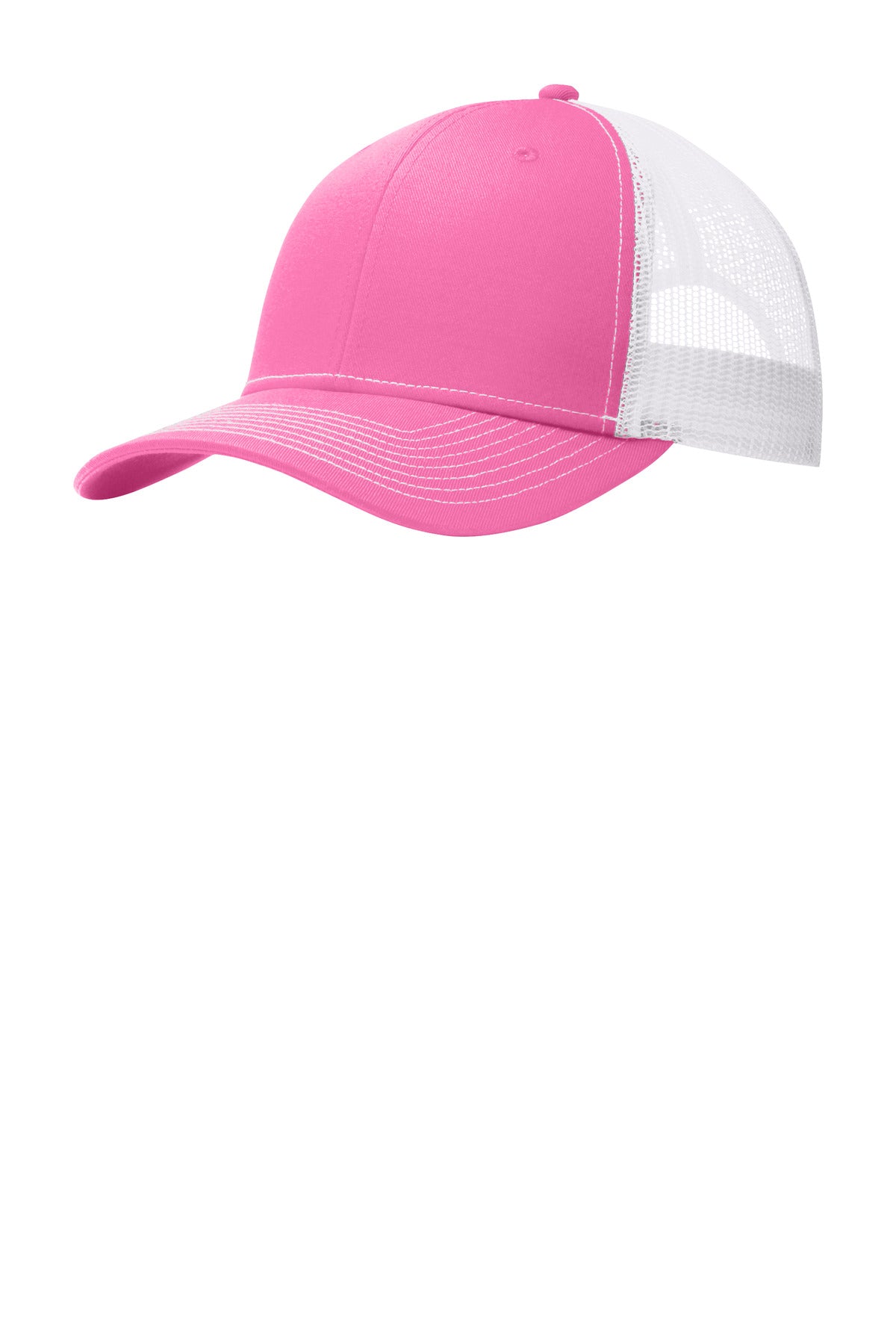 Left View of TrPk/Wht Port Authority Snapback Trucker Cap. C112