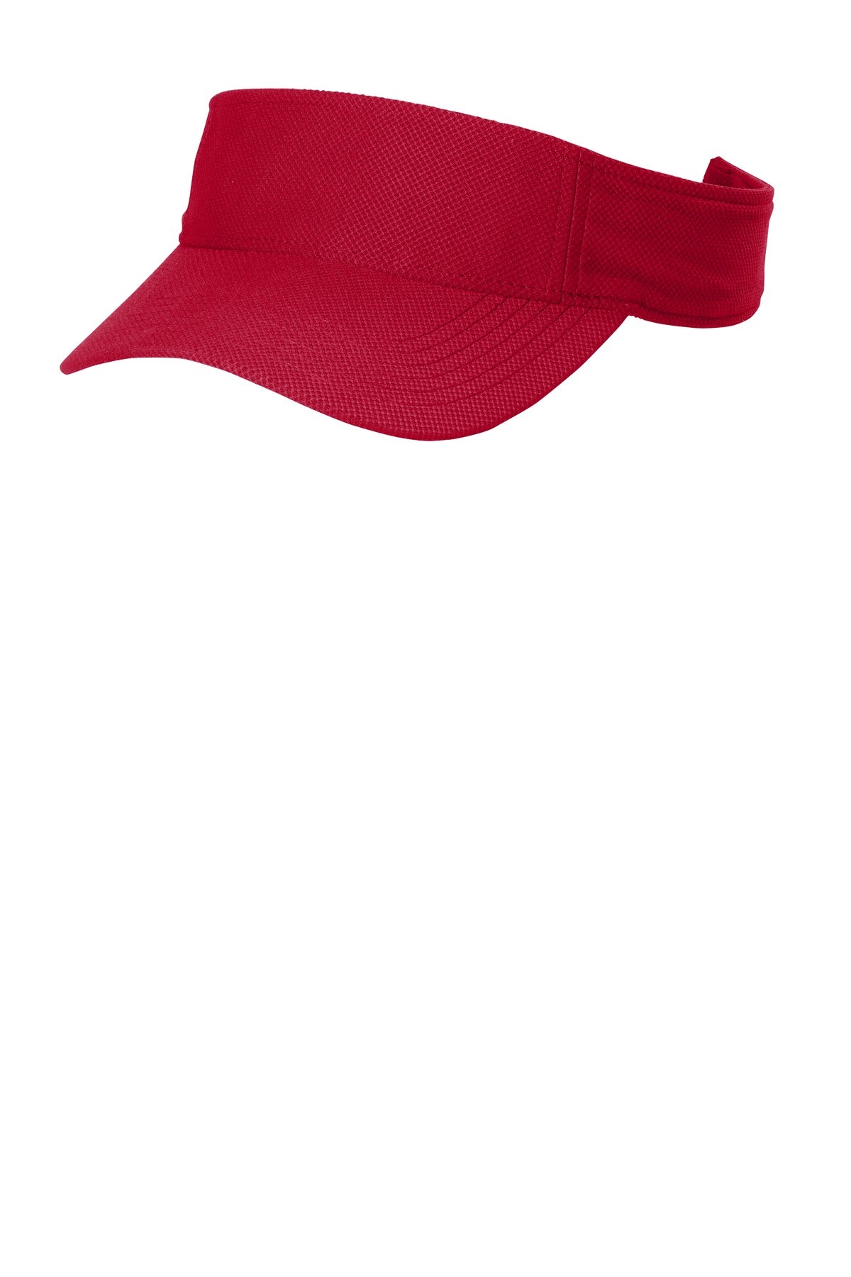Left View of True Red Sport-Tek Action Visor. STC51