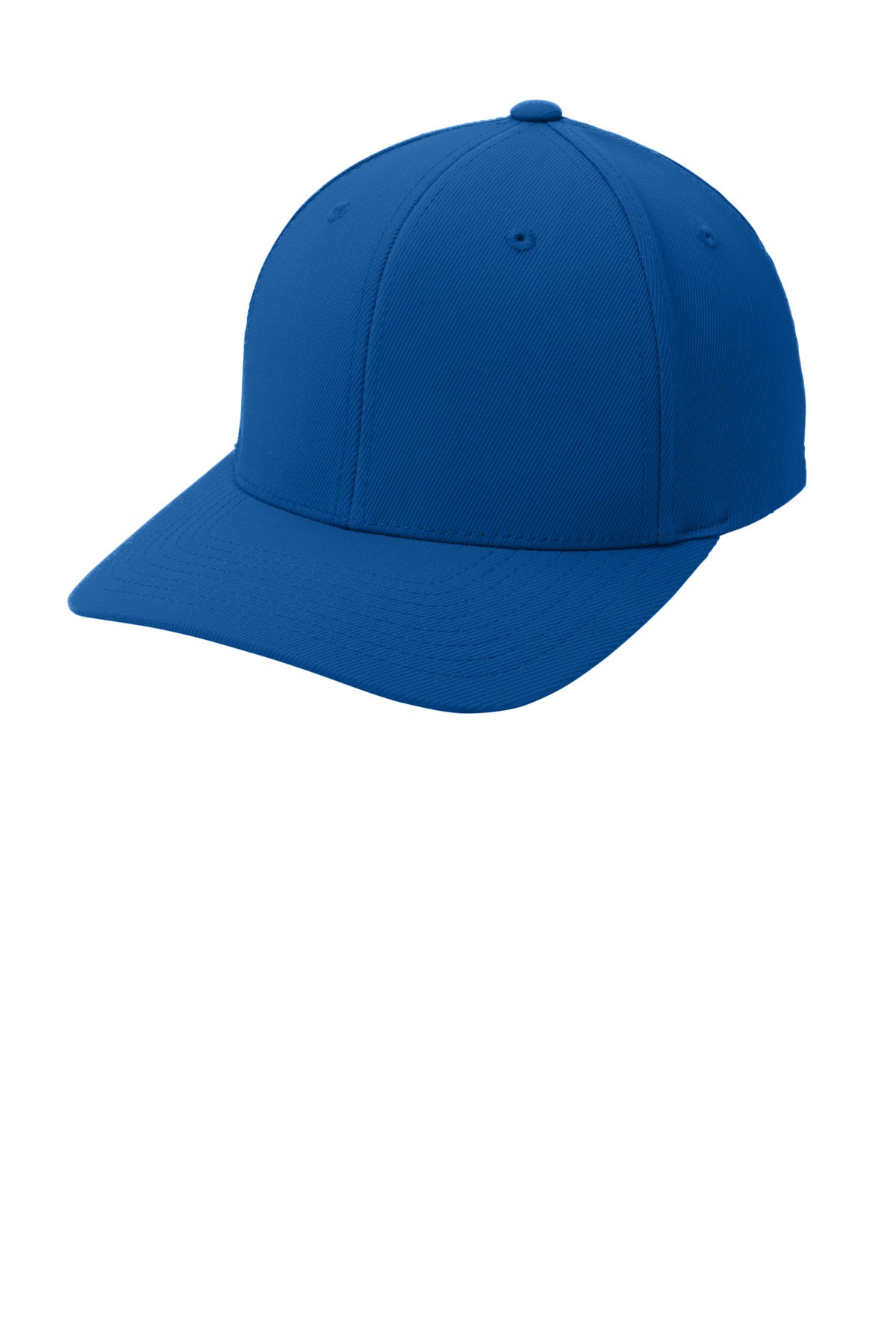 Left View of True Royal Sport-Tek Flexfit Performance Solid Cap. STC17