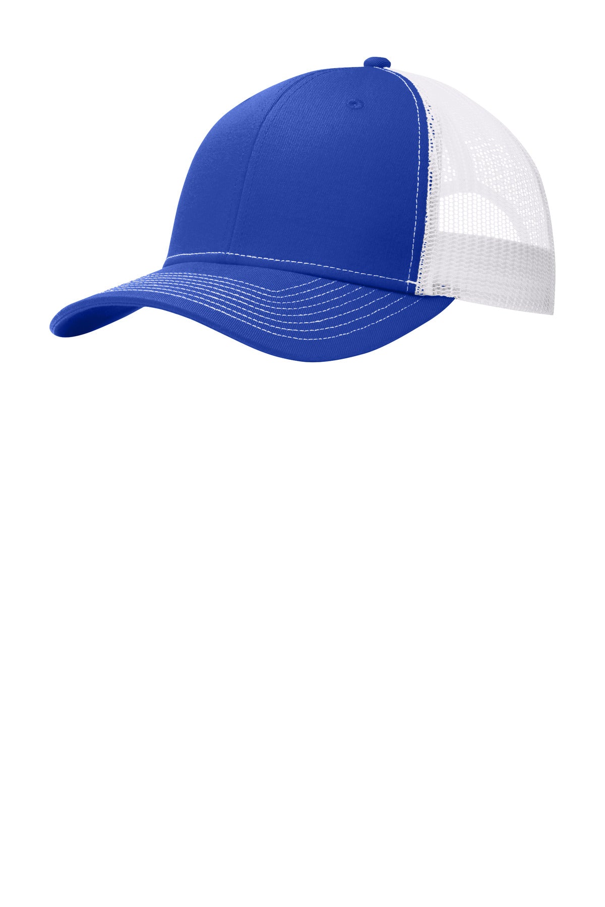 Left View of TRy/White Port Authority Snapback Trucker Cap. C112