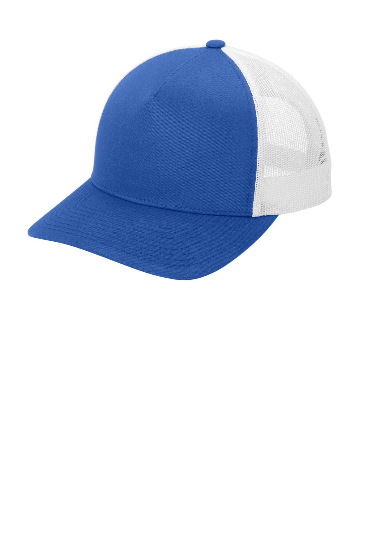 Left View of TRy/White Sport-Tek YP Classics Retro Trucker 5-Panel Cap STC54