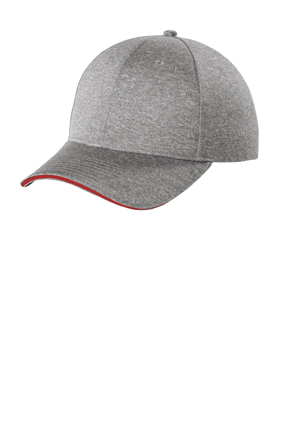Left View of VH/True Red Sport-Tek Contender Snapback Cap. STC44