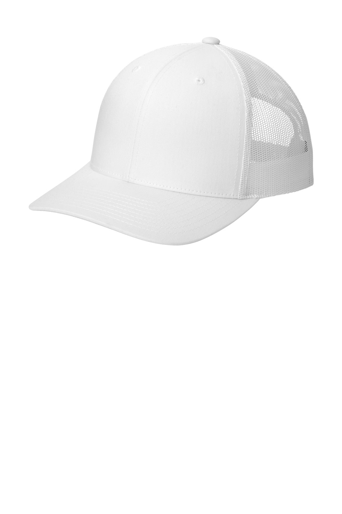 Left View of White Sport-Tek YP Classics Retro Trucker Cap. STC39