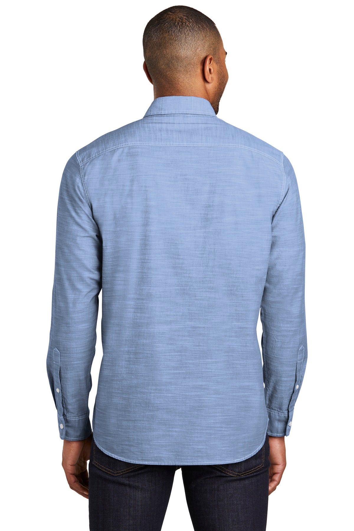 Light Blue Port Authority Slub Chambray Shirt. W380