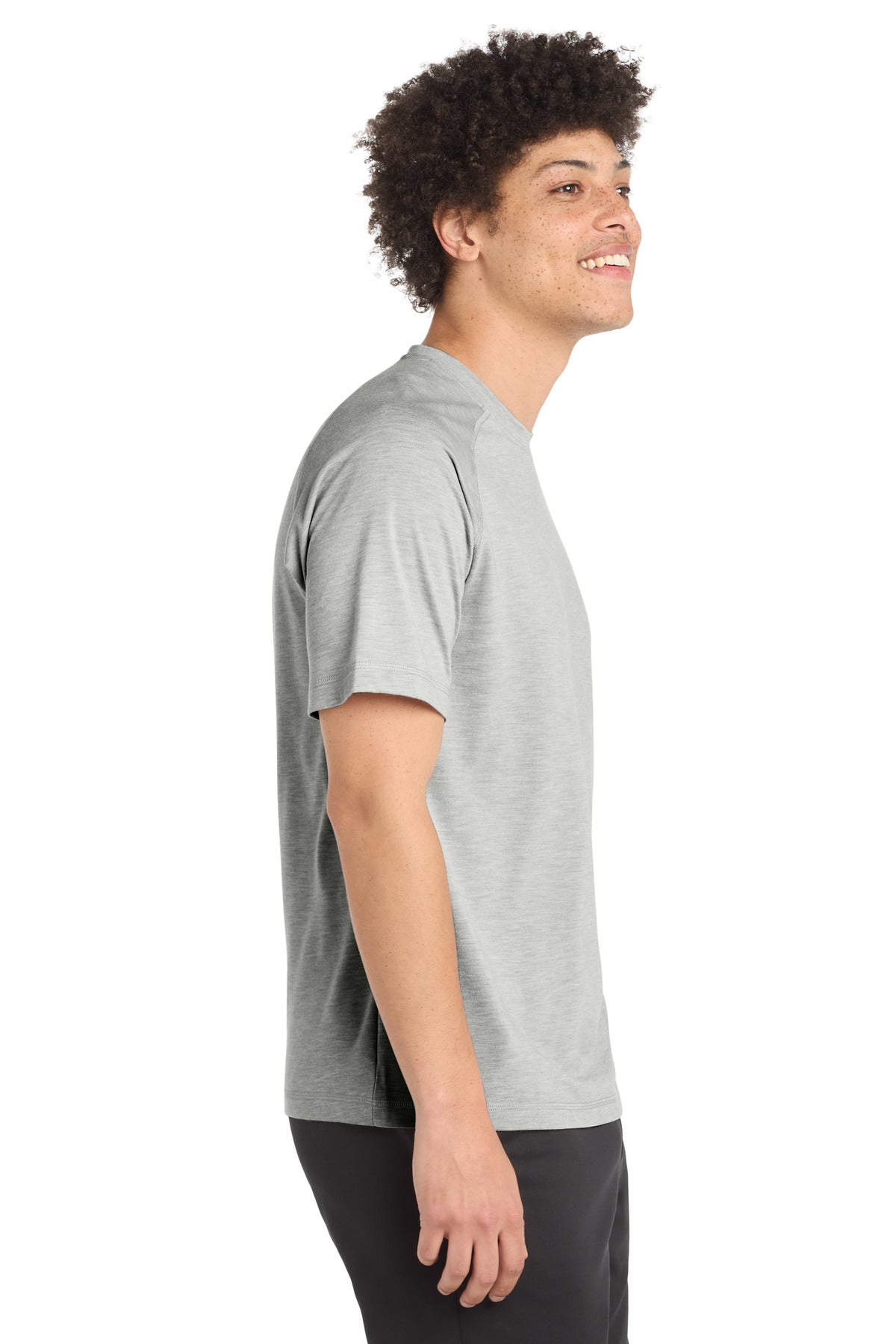 Light Grey Hth Sport-Tek PosiCharge Tri-Blend Wicking Raglan Tee. ST400