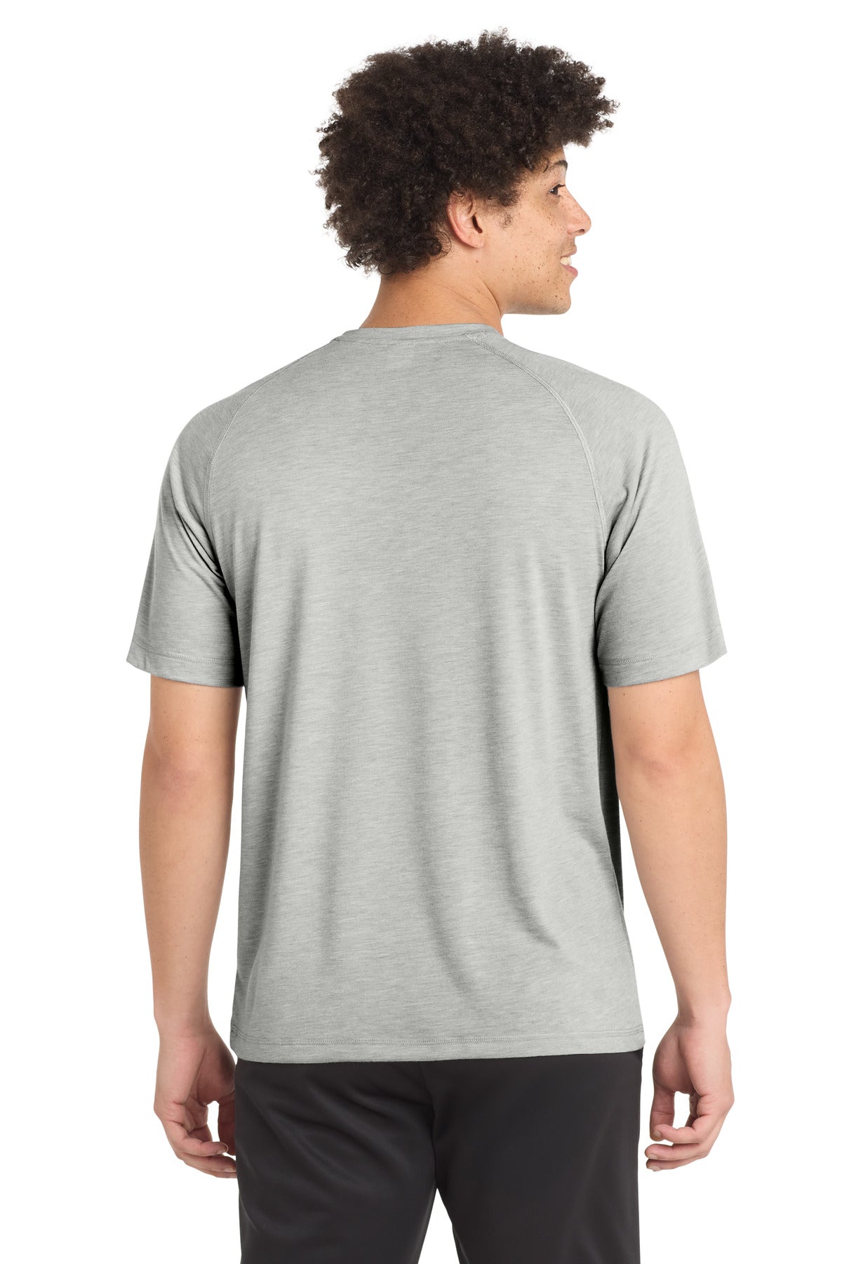 Light Grey Hth Sport-Tek PosiCharge Tri-Blend Wicking Raglan Tee. ST400