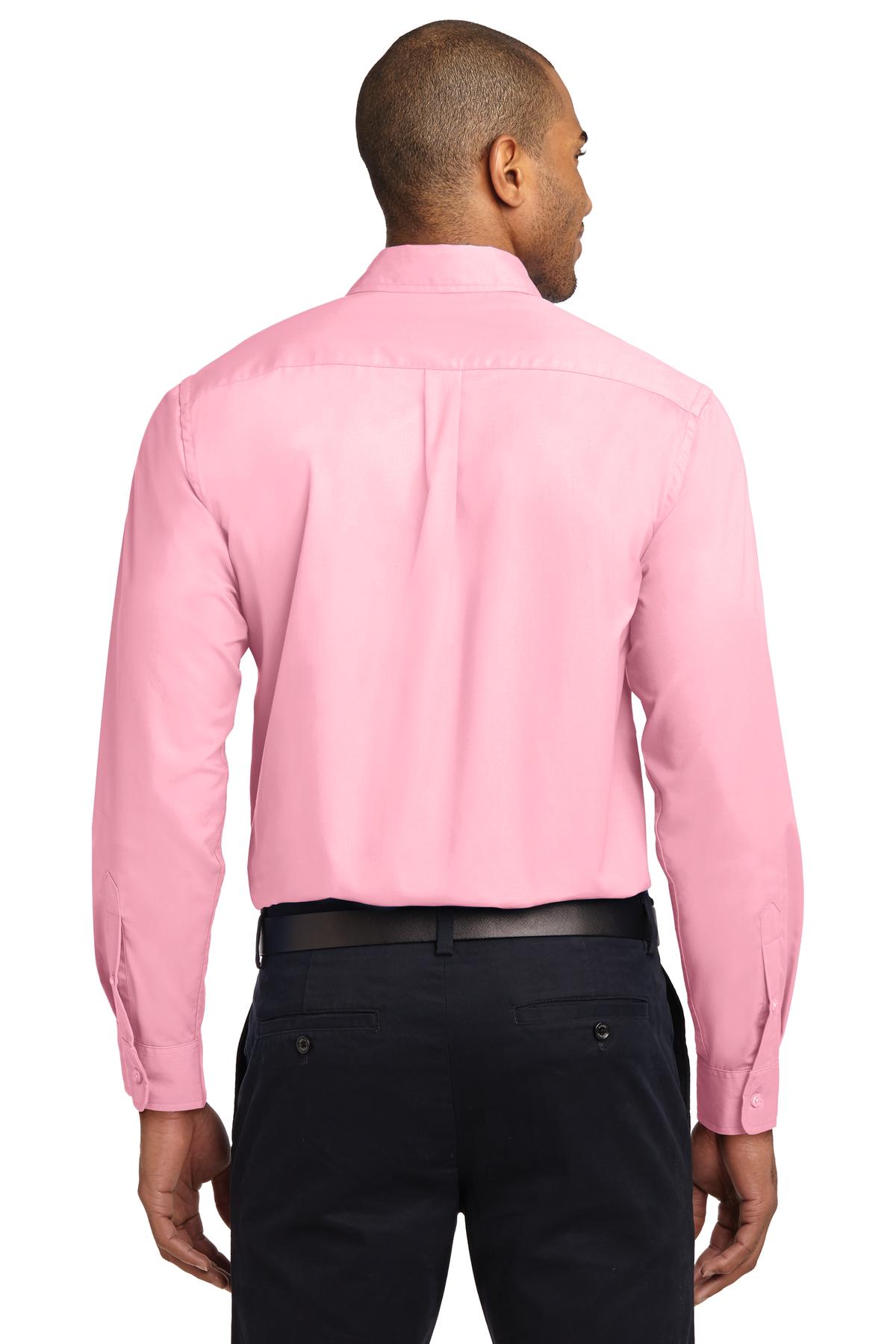 Light Pink Port Authority Extended Size Long Sleeve Easy Care Shirt S608ES