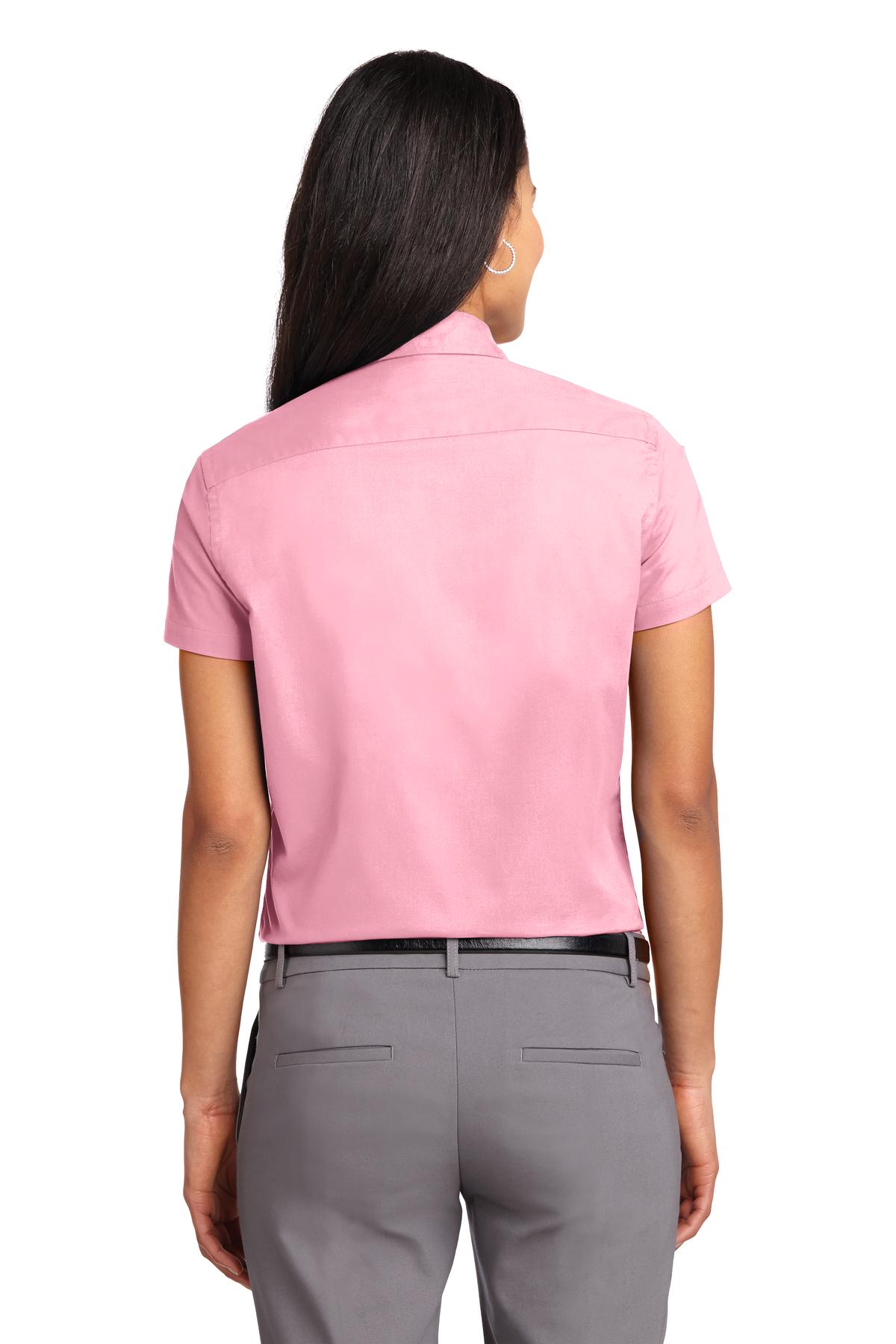 Light Pink Port Authority Women's Short Sleeve Easy Care Shirt. L508