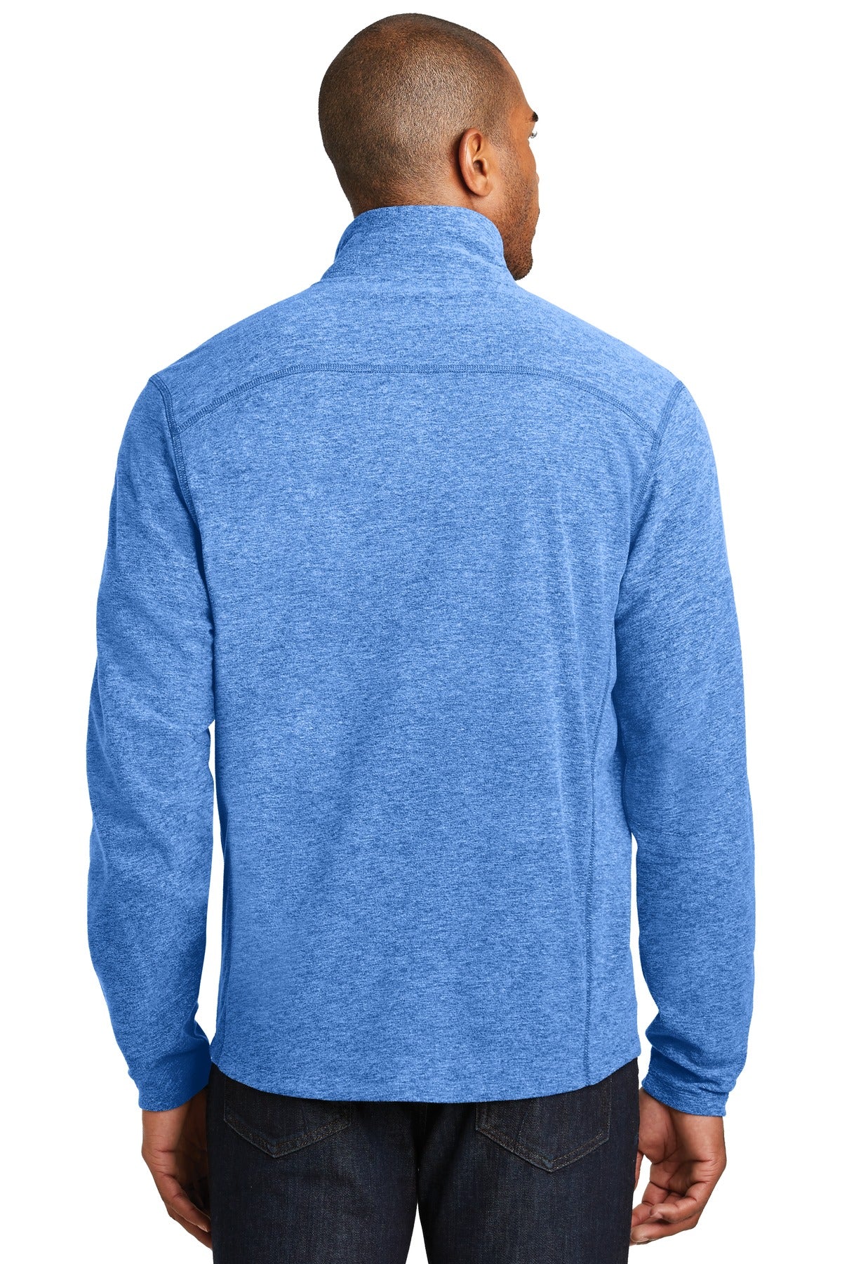 Light Royal He Port Authority Heather Microfleece Full-Zip Jacket. F235