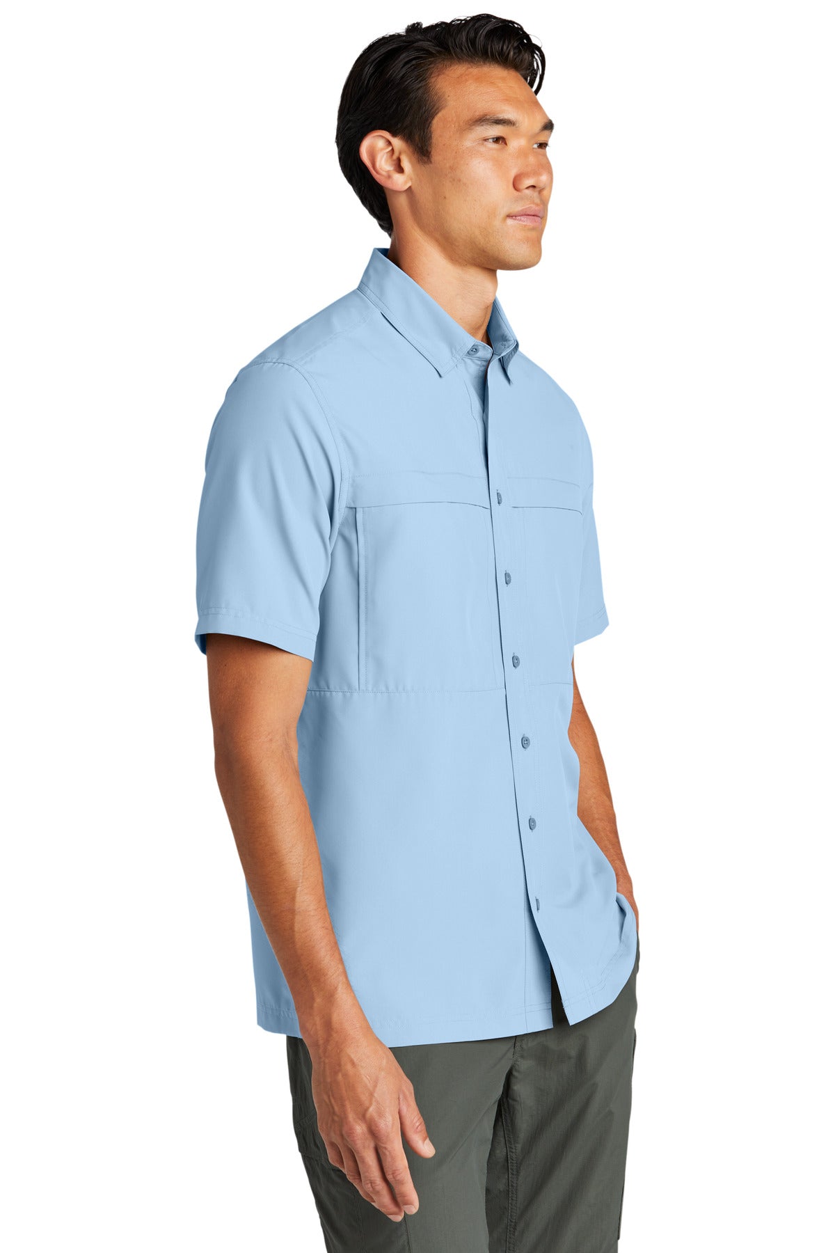 LightBlue Port Authority Short Sleeve UV Daybreak Shirt W961