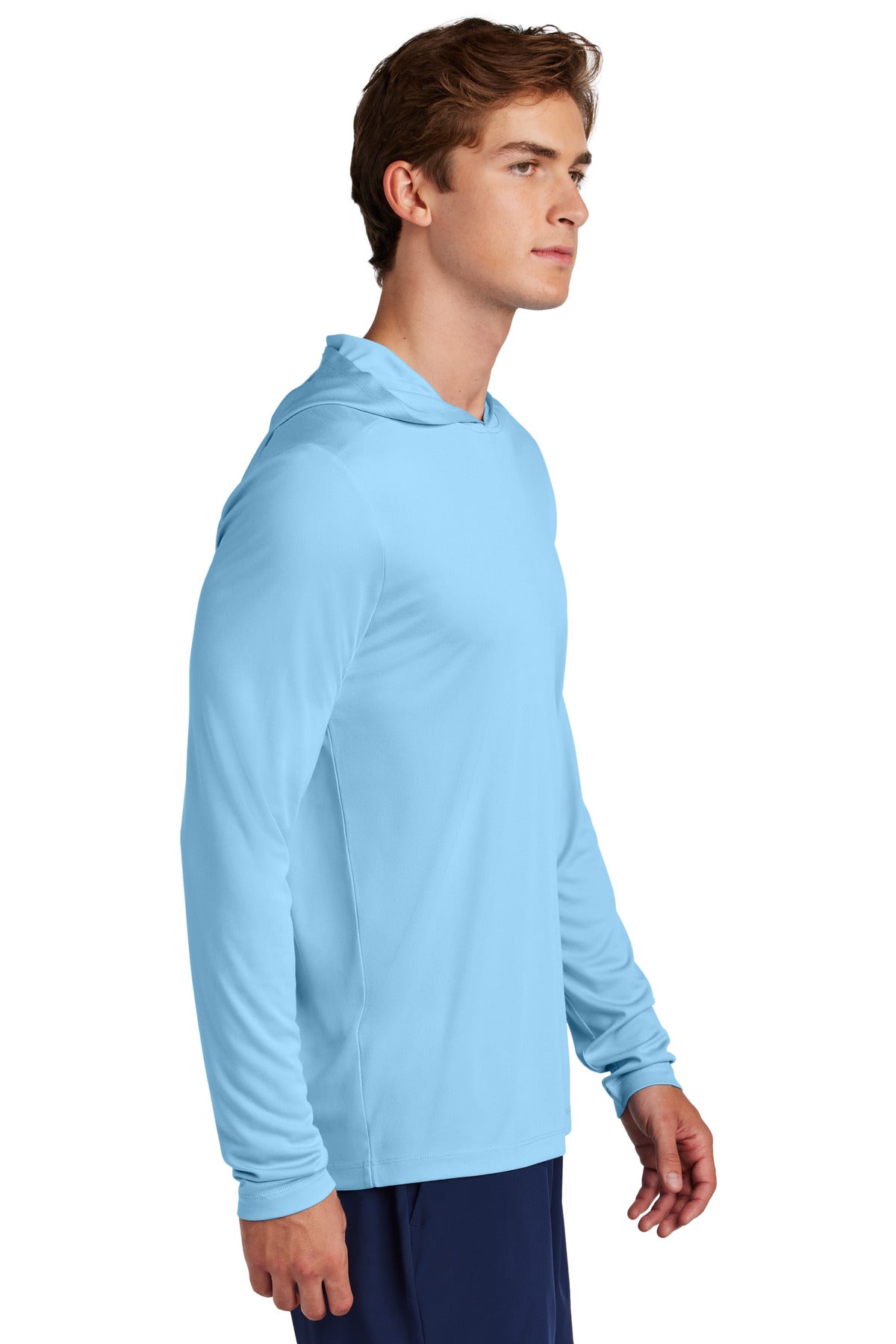 LightBlue Sport-Tek Posi-UV Pro Long Sleeve Hoodie ST420LSH