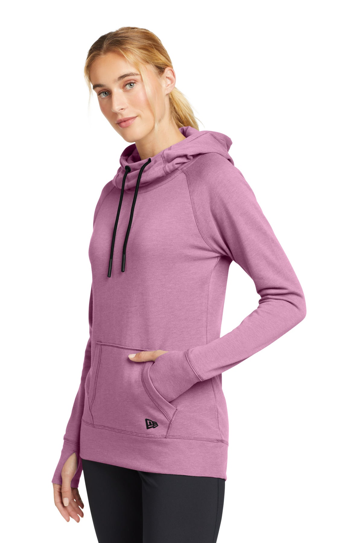 Lilac Hthr New Era Women's Tri-Blend Fleece Pullover Hoodie. LNEA510