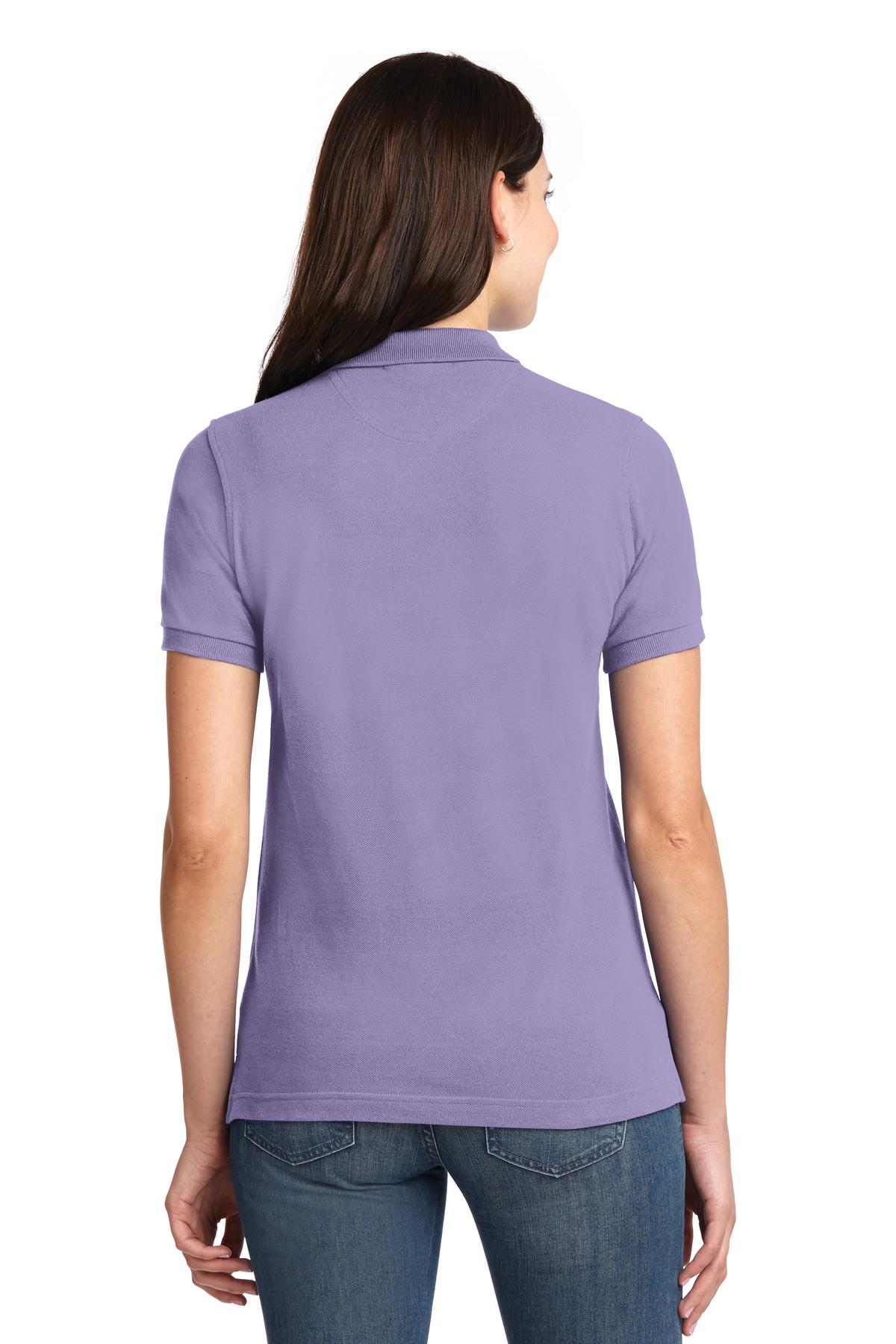 Lilac Port Authority Women's Heavyweight Cotton Pique Polo. L420